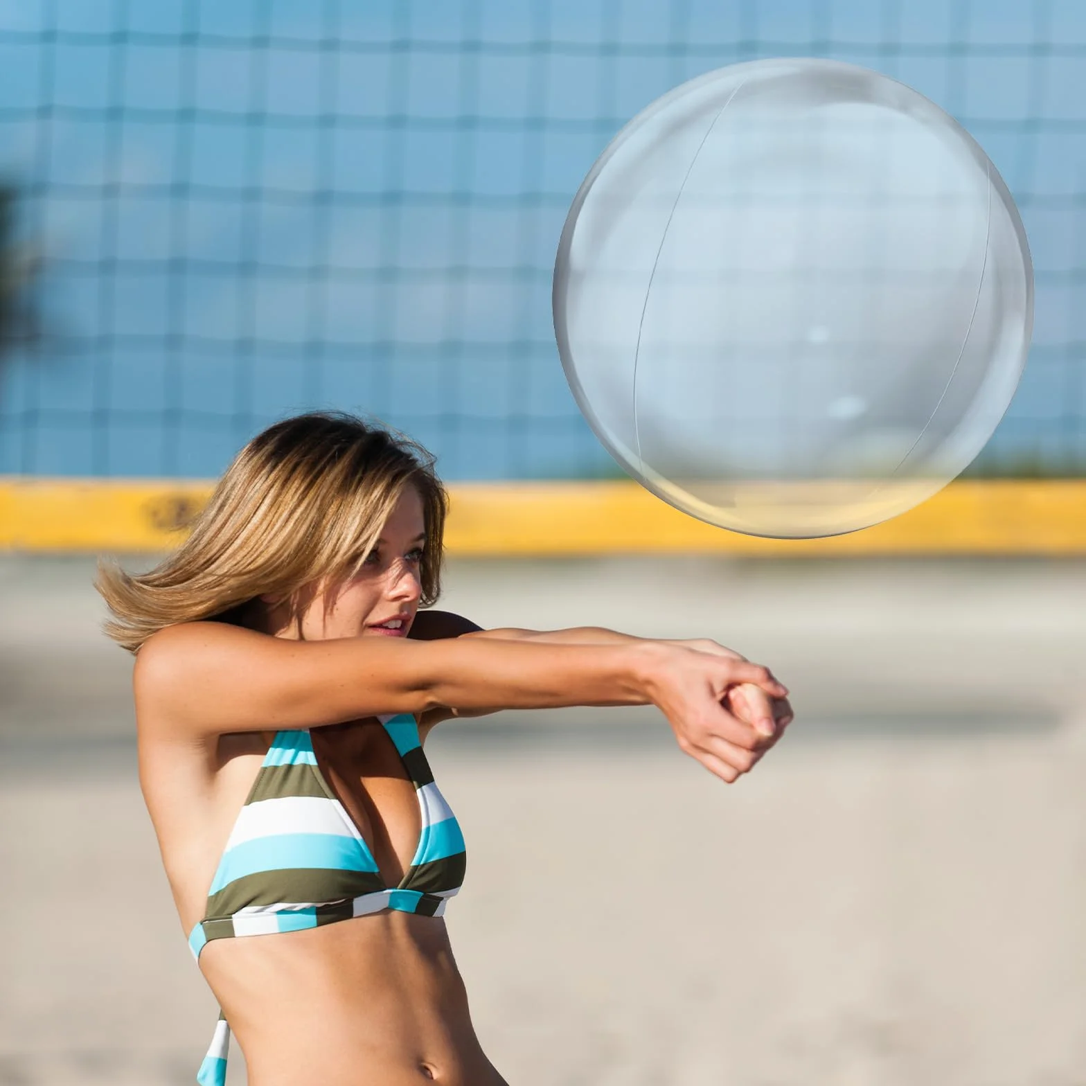 Pelota Transparente Inflable 2 Piezas Pelota Inflable Playa PVC Pelota Piscina Hinchable para Juguetes de Playa, Fiesta de Verano