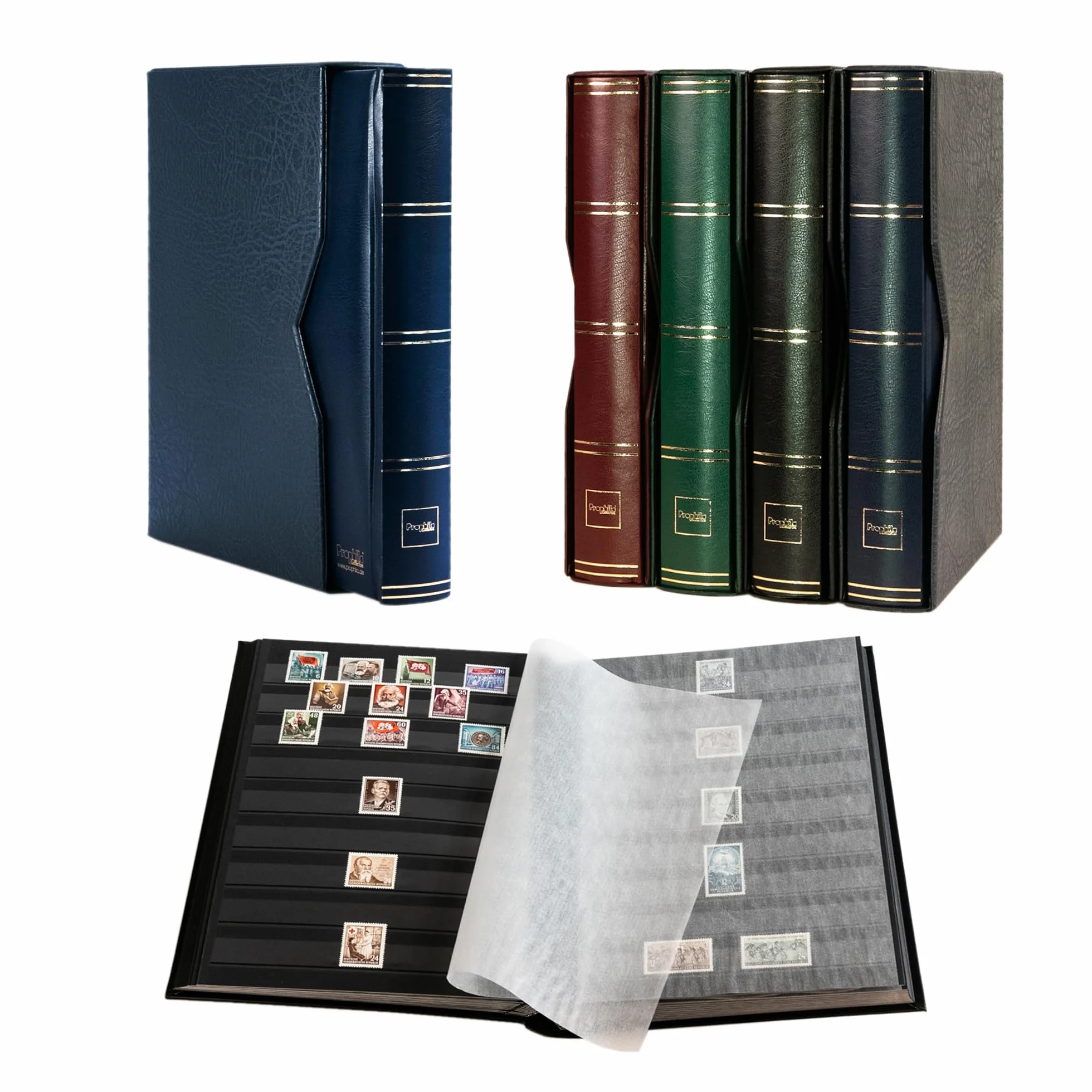 Prophila Clasificador de 60 Paginas Negro con cajetín Protector Azul