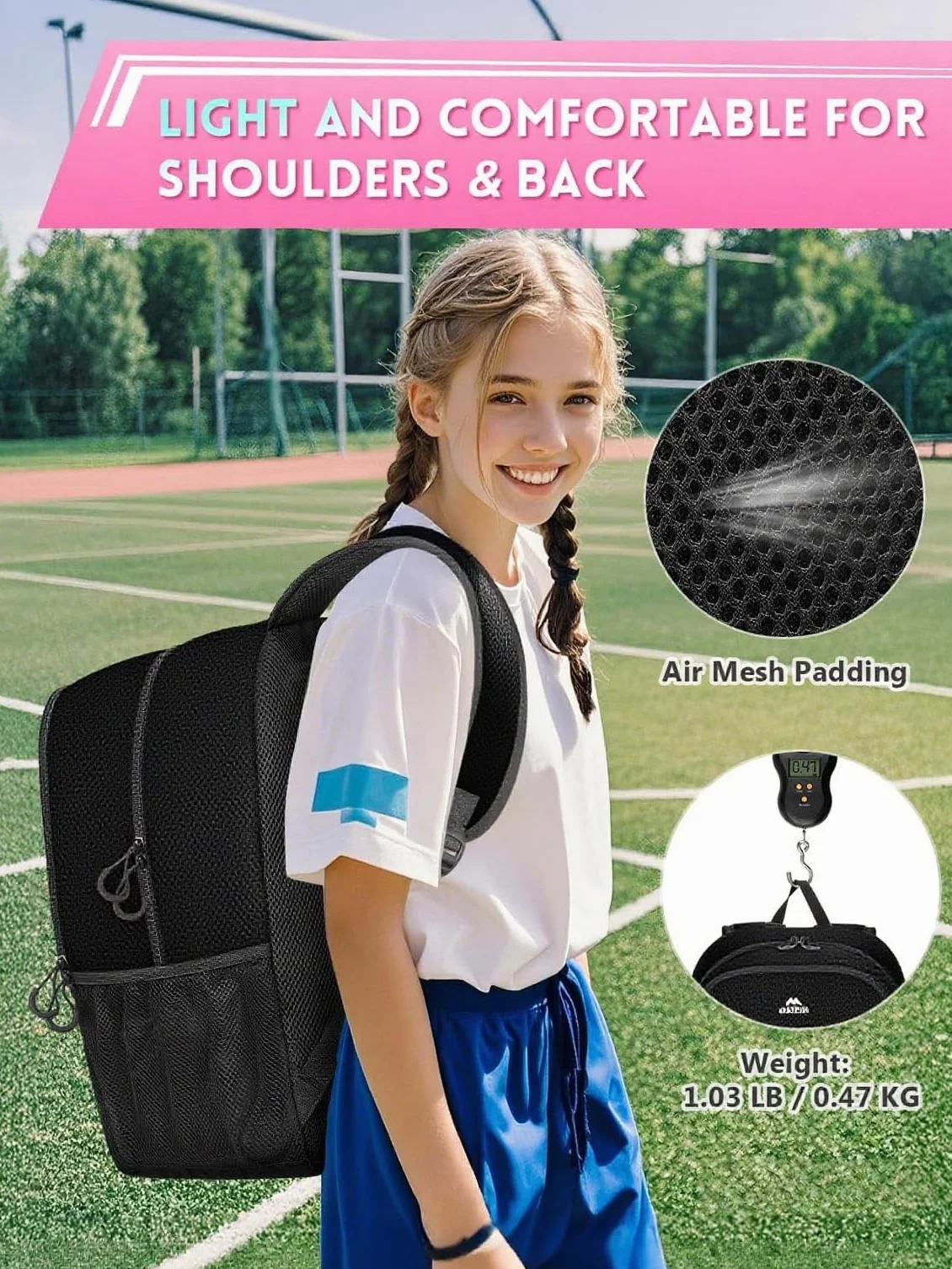 MATEIN Mochila Deporte Mujer Impermeable 15.6 Pulgadas con Zapatillero