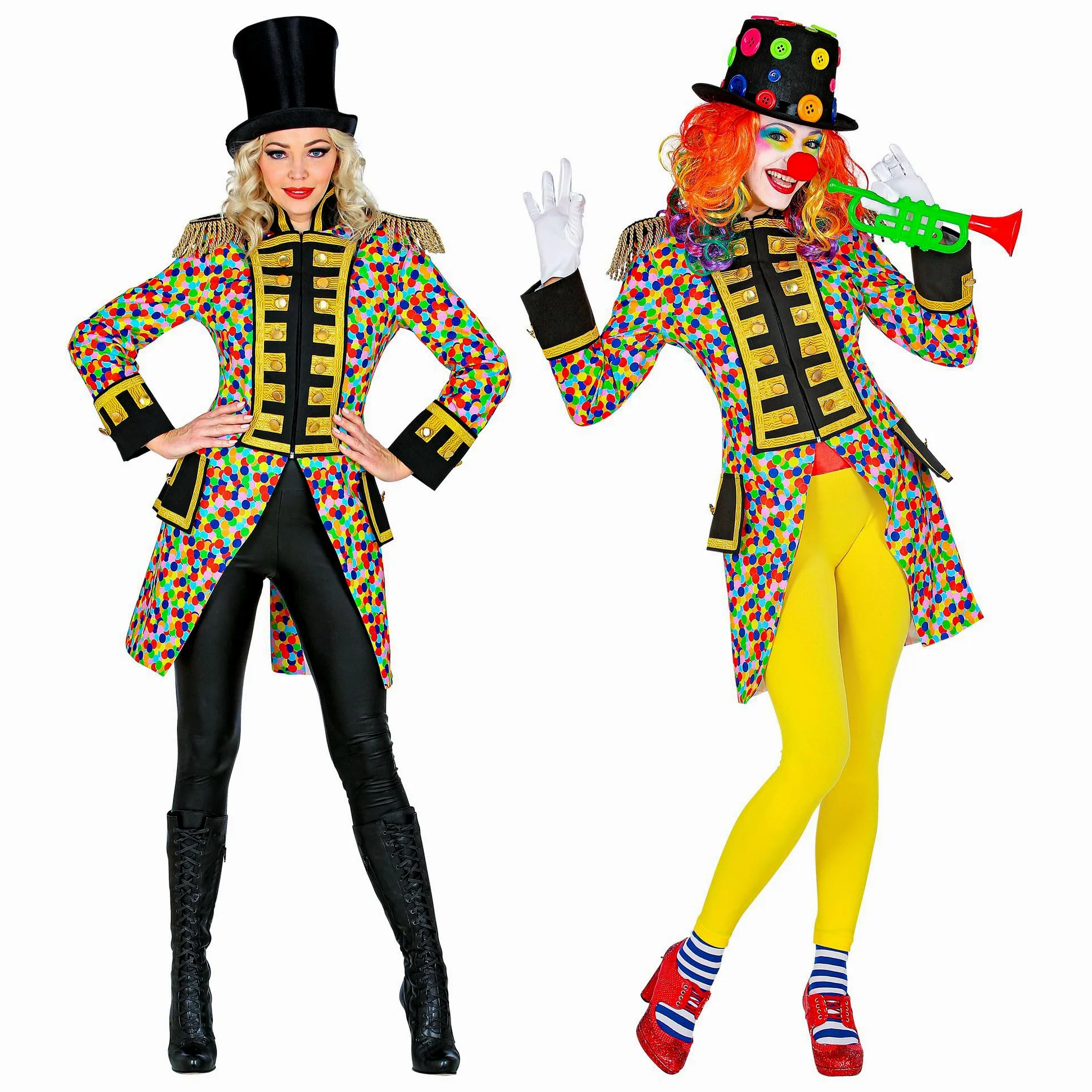 W WIDMANN MILANO Party Fashion - disfraz desfile frac, arco iris, CSD, director de circo, uniforme de guardia, payaso, corista, disfraz de carnaval