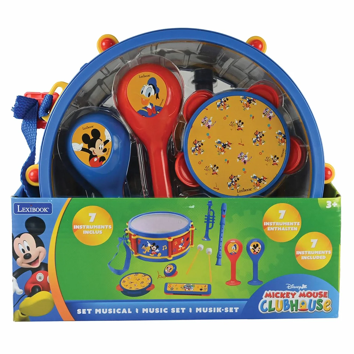 Lexibook, Set Musical 7 Piezas Mickey Mouse, Azul, Rojo, K360MCHLXB