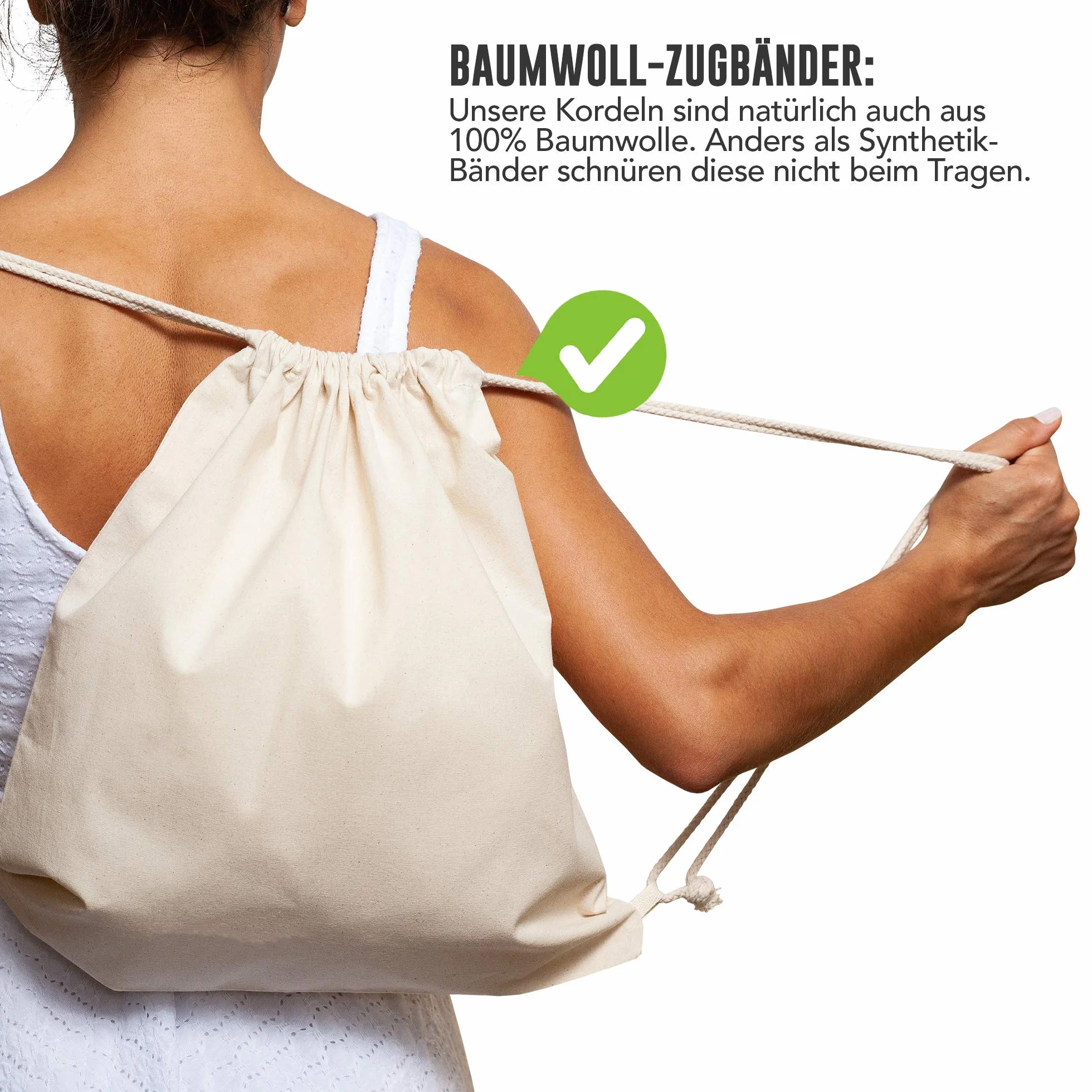 Bolsa de deporte de algodón OEKO-TEX® 38 x 42 cm 25 unidades