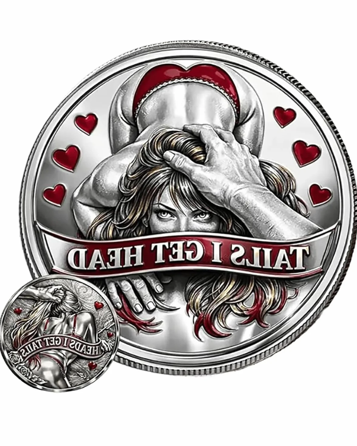 Moneda de Desafío para Parejas 1 Unidad Moneda Conmemorativa con Relieve 3D Regalo Divertido para Parejas Decisión Romántica Momentos Lúdicos San Valentín Aniversario