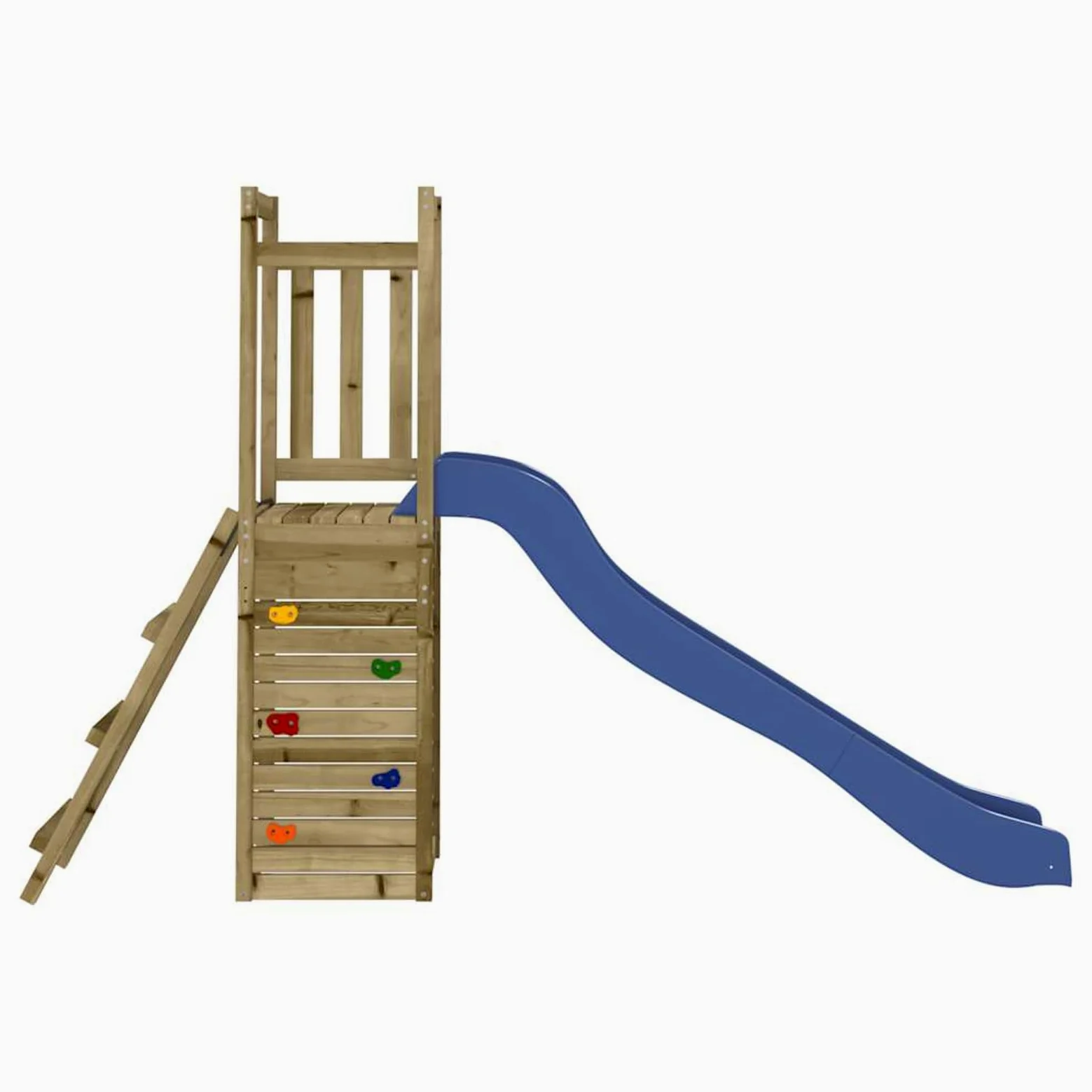 Gecheer Parque Infantil de Exterior con Tobogán, Torre de Escalada para niños al Aire Libre, Escalera y Accesorios de Juego para el jardín Madera Maciza Pino impregnada 9#