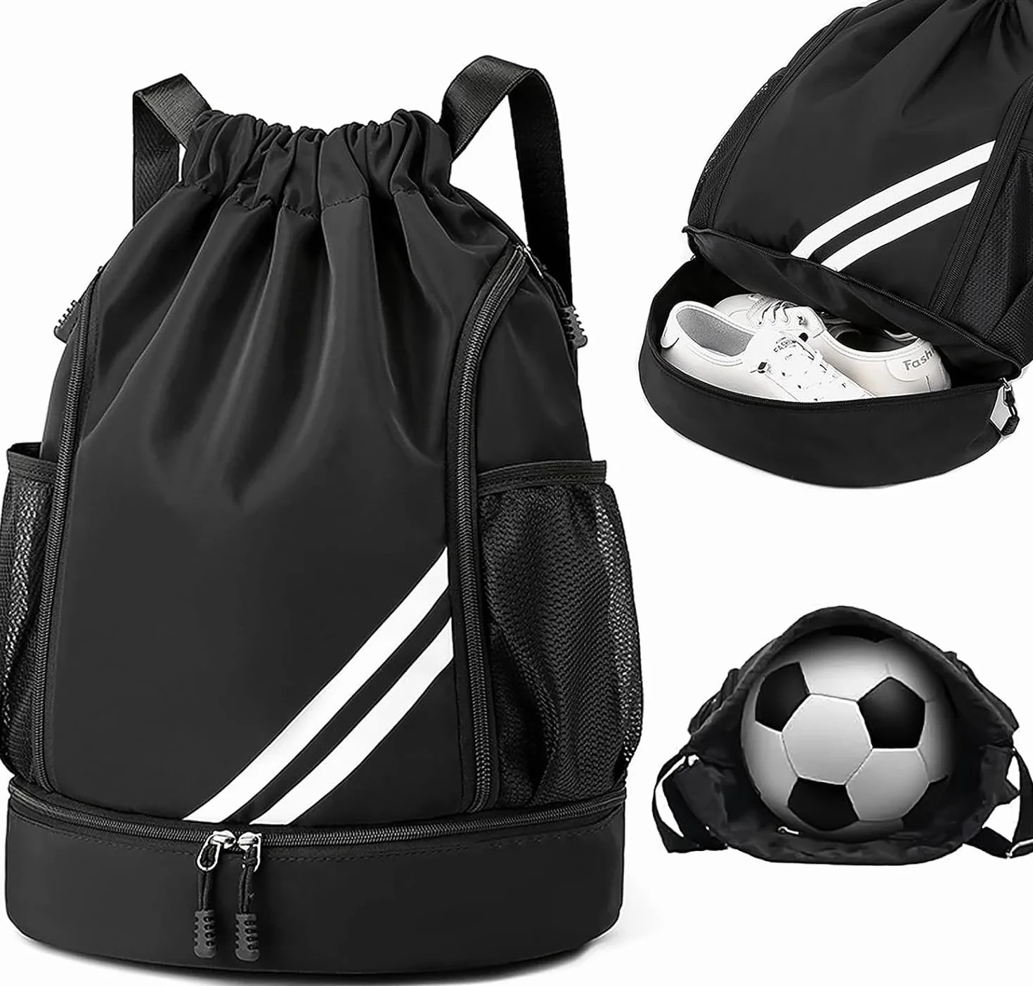 Zorplex Mochila deportiva impermeable gran tamaño con compartimento para zapatos