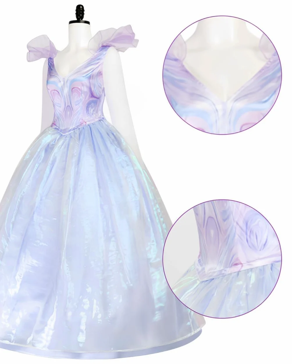 Wicked Kostüme Glinda - Disfraz de bruja para mujer, disfraz de bruja, vestido largo para adultos, XL