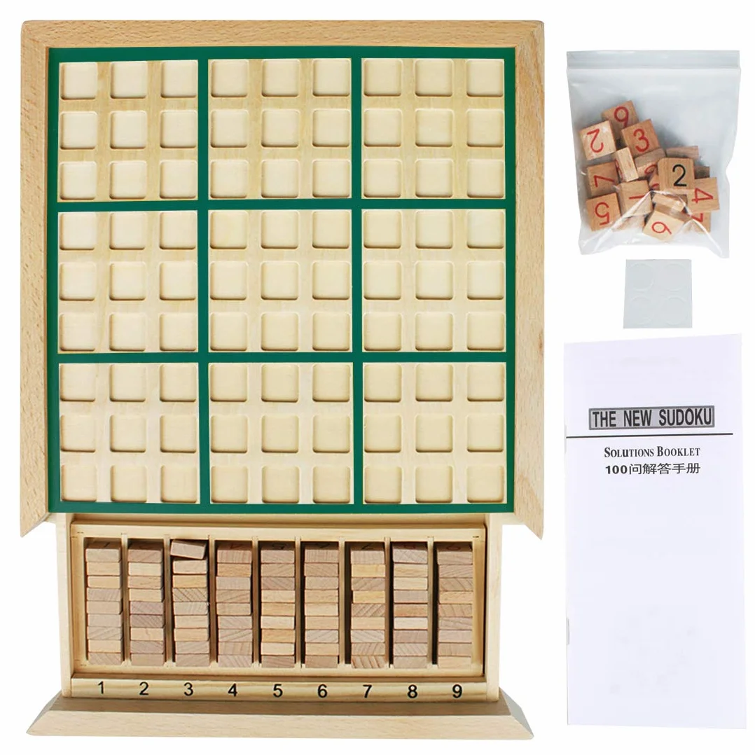Andux Juego de Mesa de Madera Sudoku SD-02 Verde
