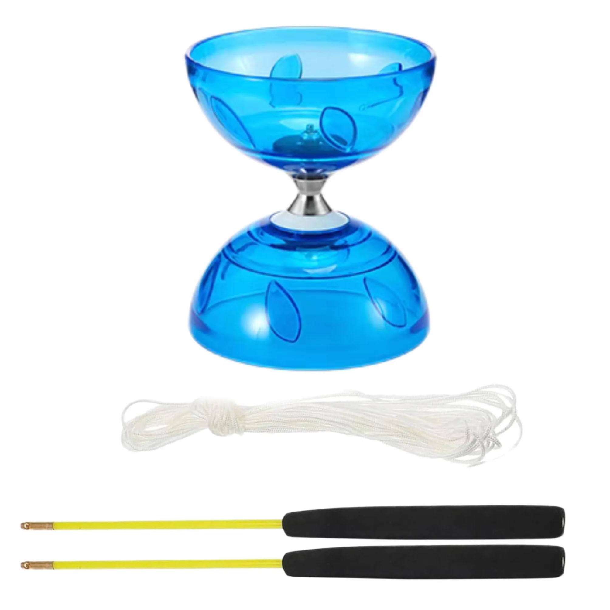 Diábolo con Rodamientos de Bolas, Juego de Malabarismo, Ideal para Deportes al Aire Libre (Azul)