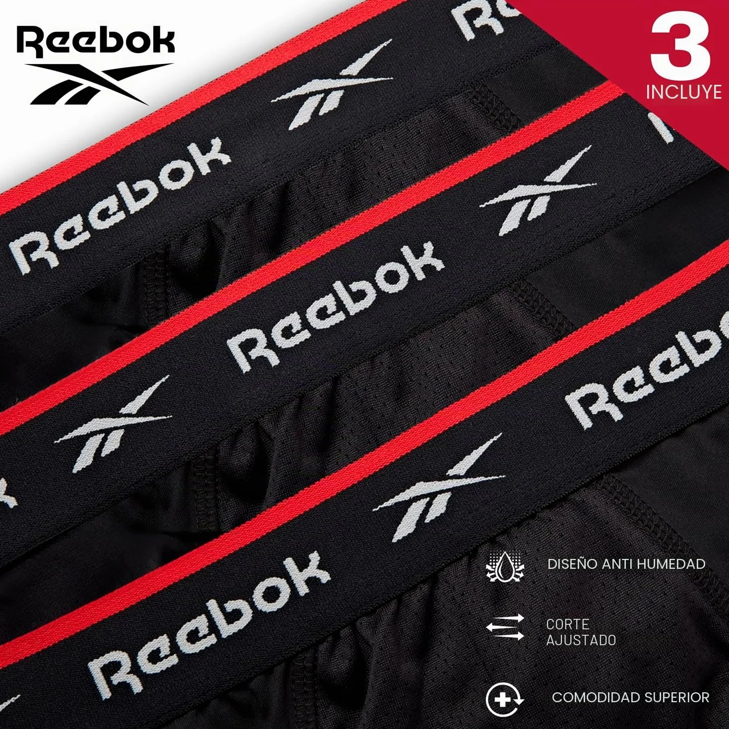 Reebok Wiggins Calzoncillo Deportivo Hombre