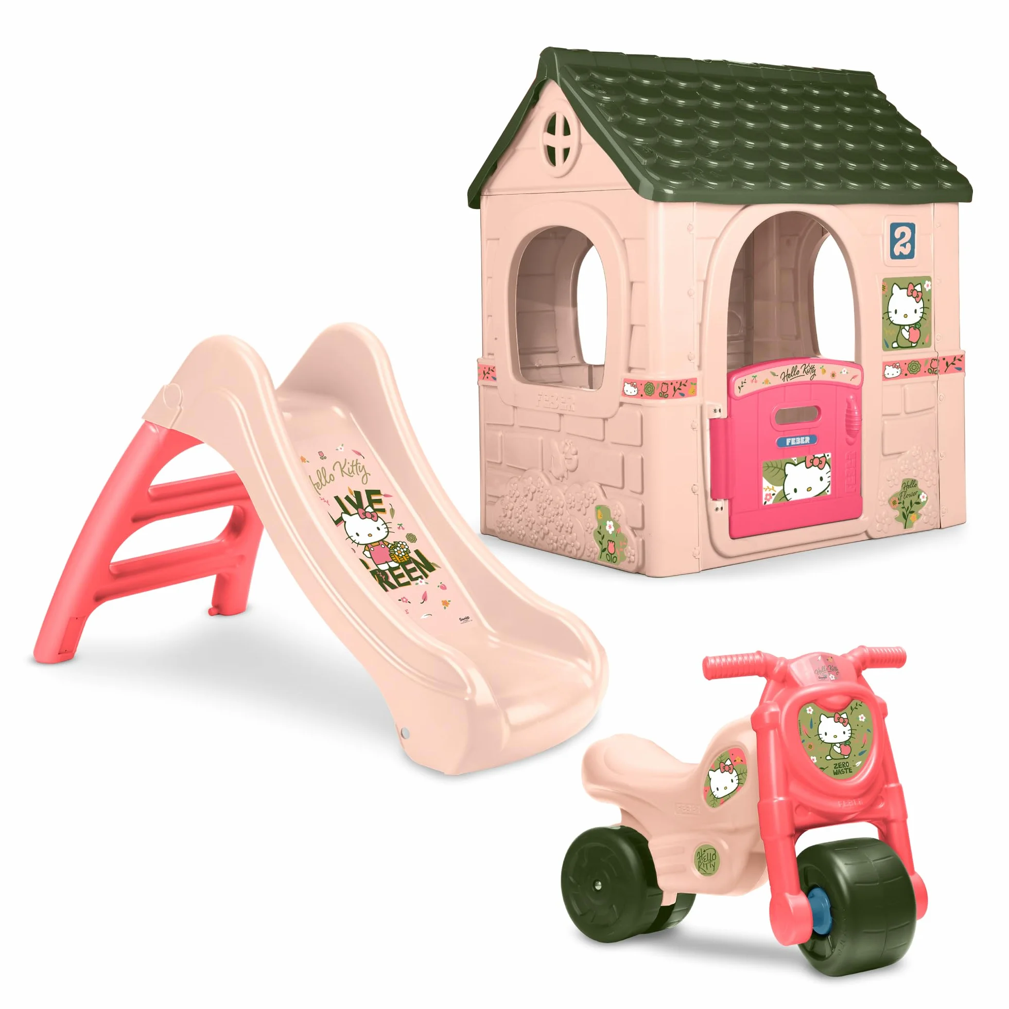 FEBER - Hello Kitty Motofeber, Correpasillos con Forma de Moto y con Pegatinas Divertidas de Hello Kitty, Estable y Seguro, Desarrollo niños y niñas de 18 Meses a 3 años, Famosa (FE200000)