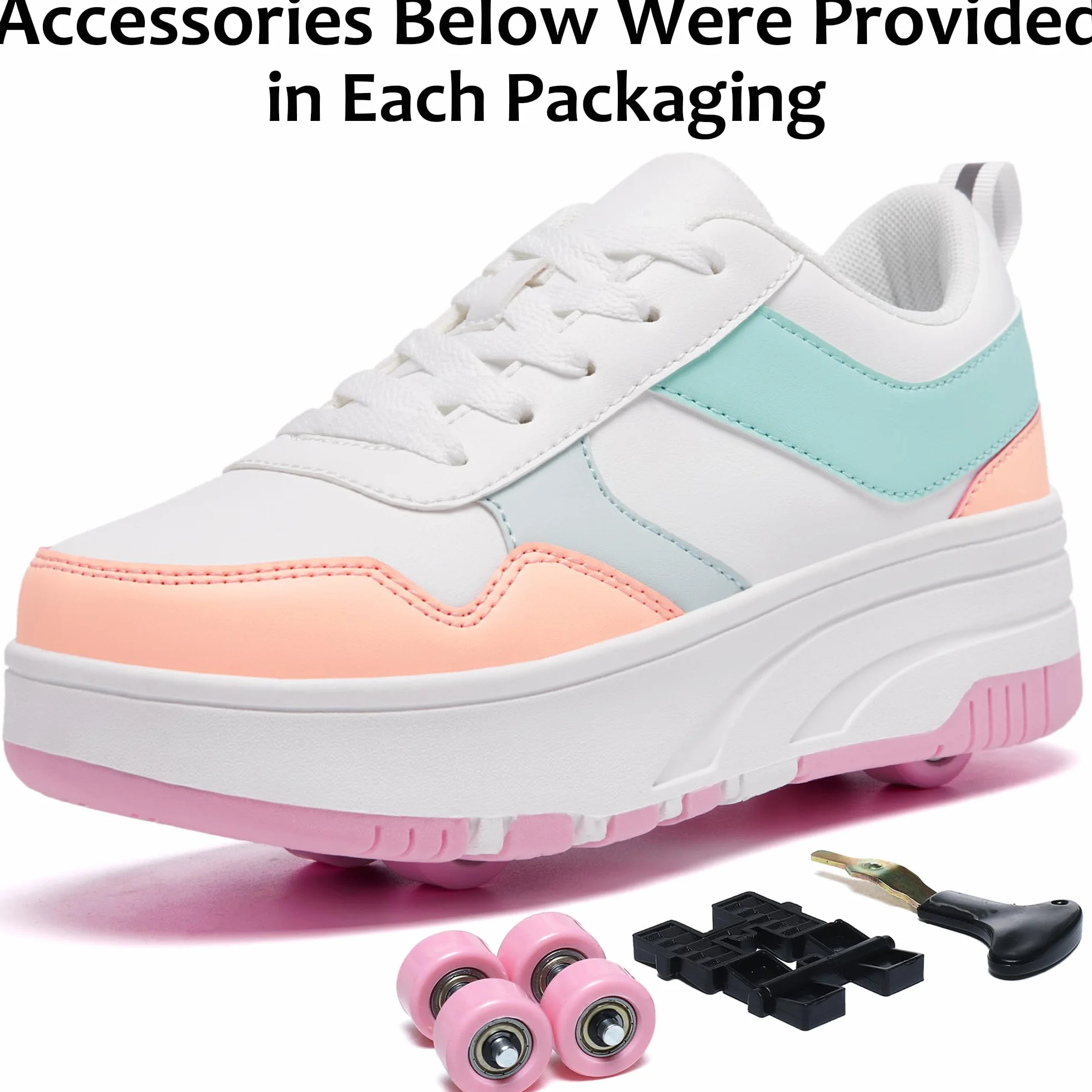 Zapatillas de patinaje para niños con ruedas desmontables