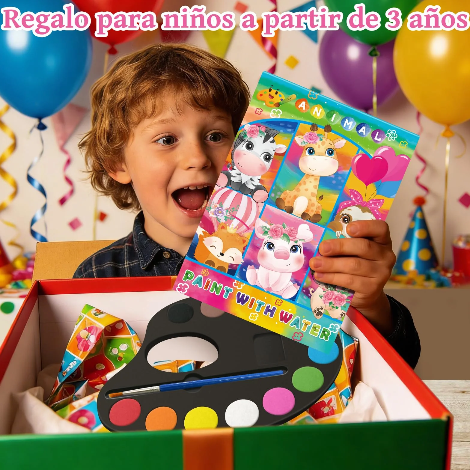 Elfew Pintura con Acuarelas para Ninos de 4 A 8 Anos, Libro para Colorear con Acuarelas, Juego de Acuarelas, Regalos para Niñas y Niños