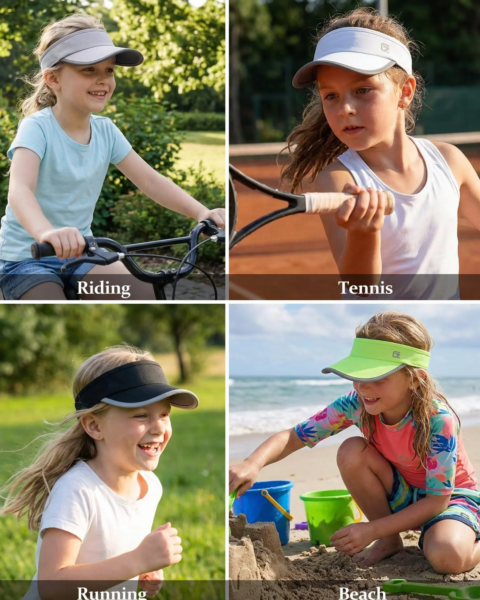GADIEMKENSD Visera Infantil UPF 50+ Gorra para Niñas Reflectante Ligera para Deportes al Aire Libre