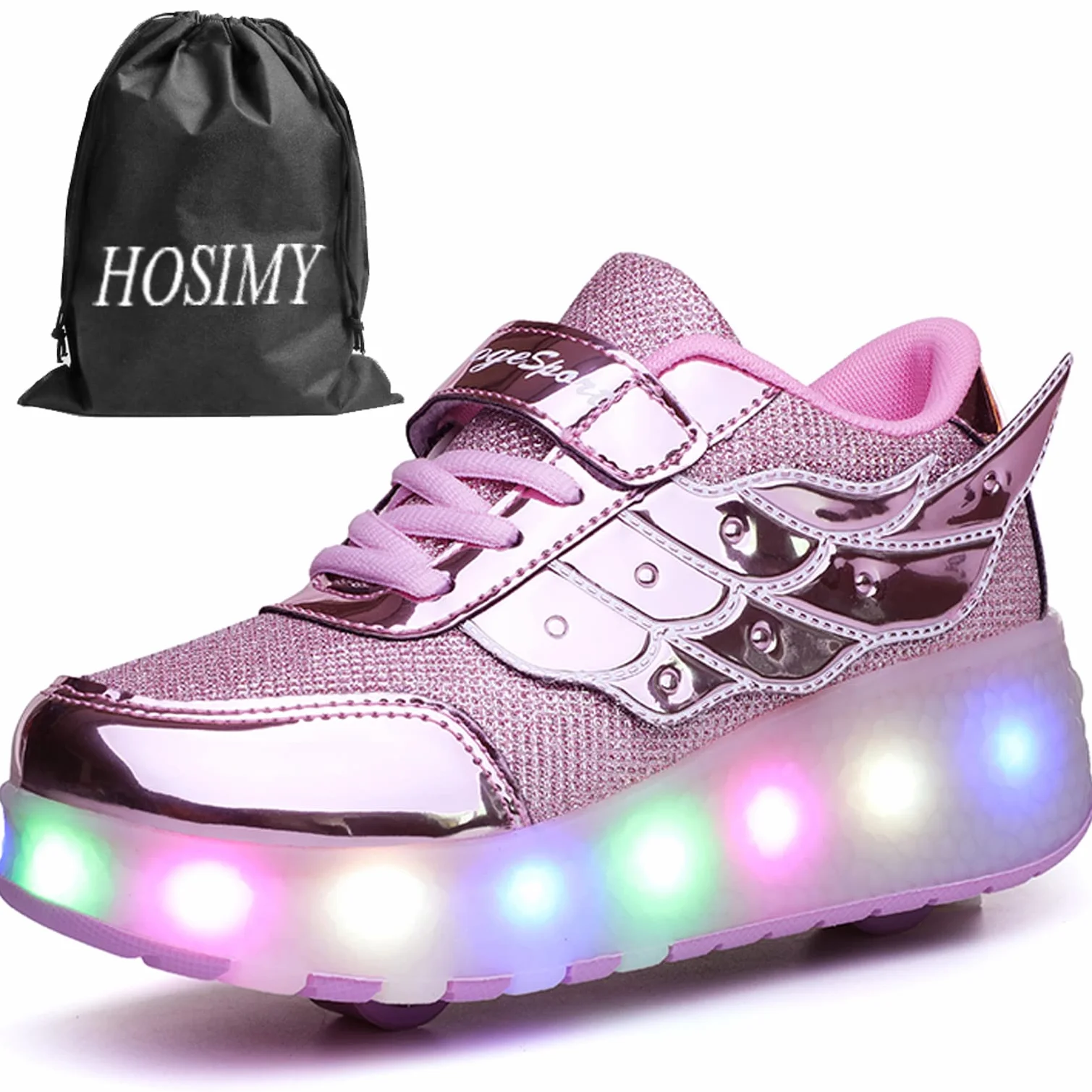 Patines en Línea con Ruedas Led para Niños y Niñas Zapatillas de Skateboard con Carga USB