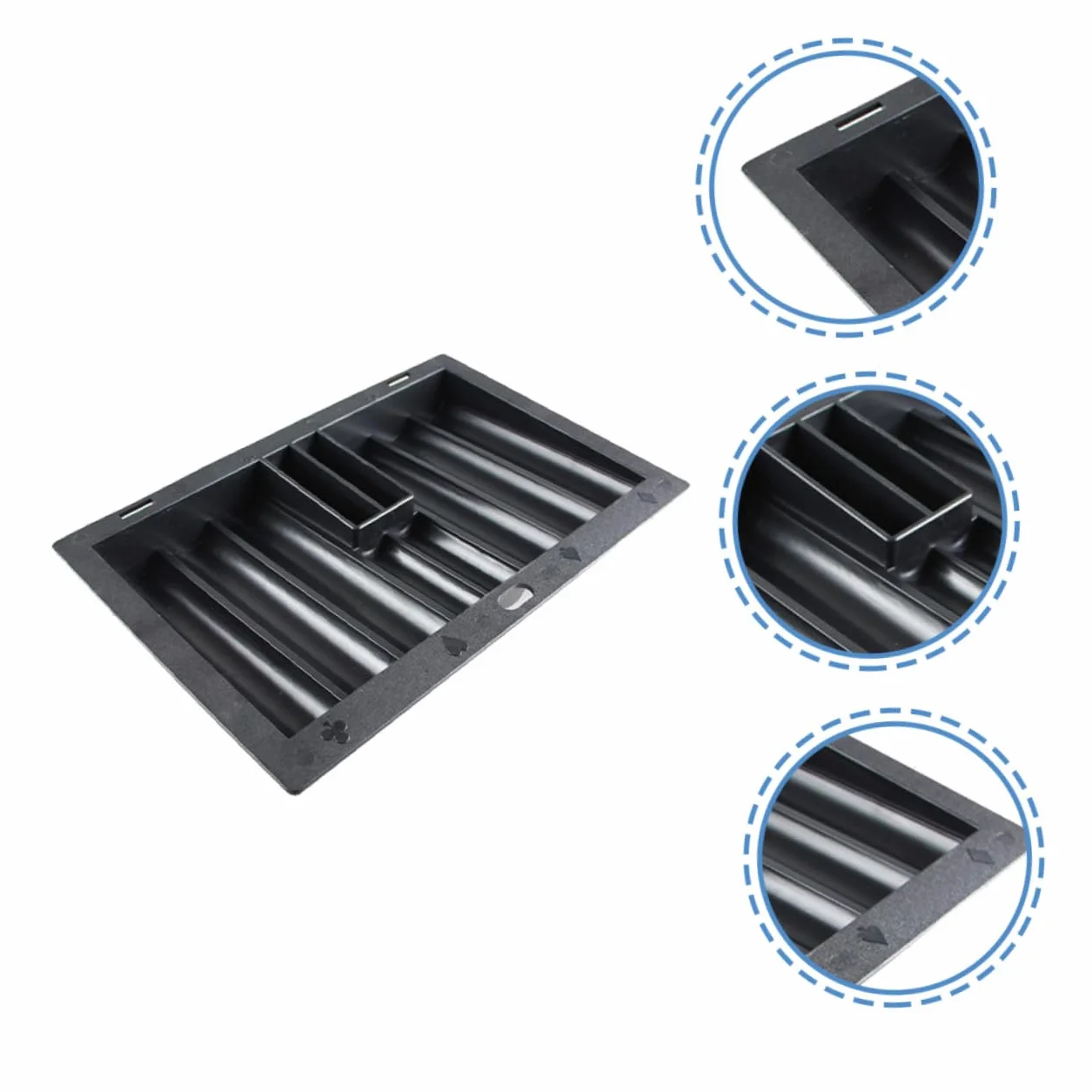 Bandeja para Fichas de Póquer y 2 Ranuras para de Plástico Negro Capacidad para 350 Fichas y Almacenamiento Organizado Adecuado para Juegos de Mesa