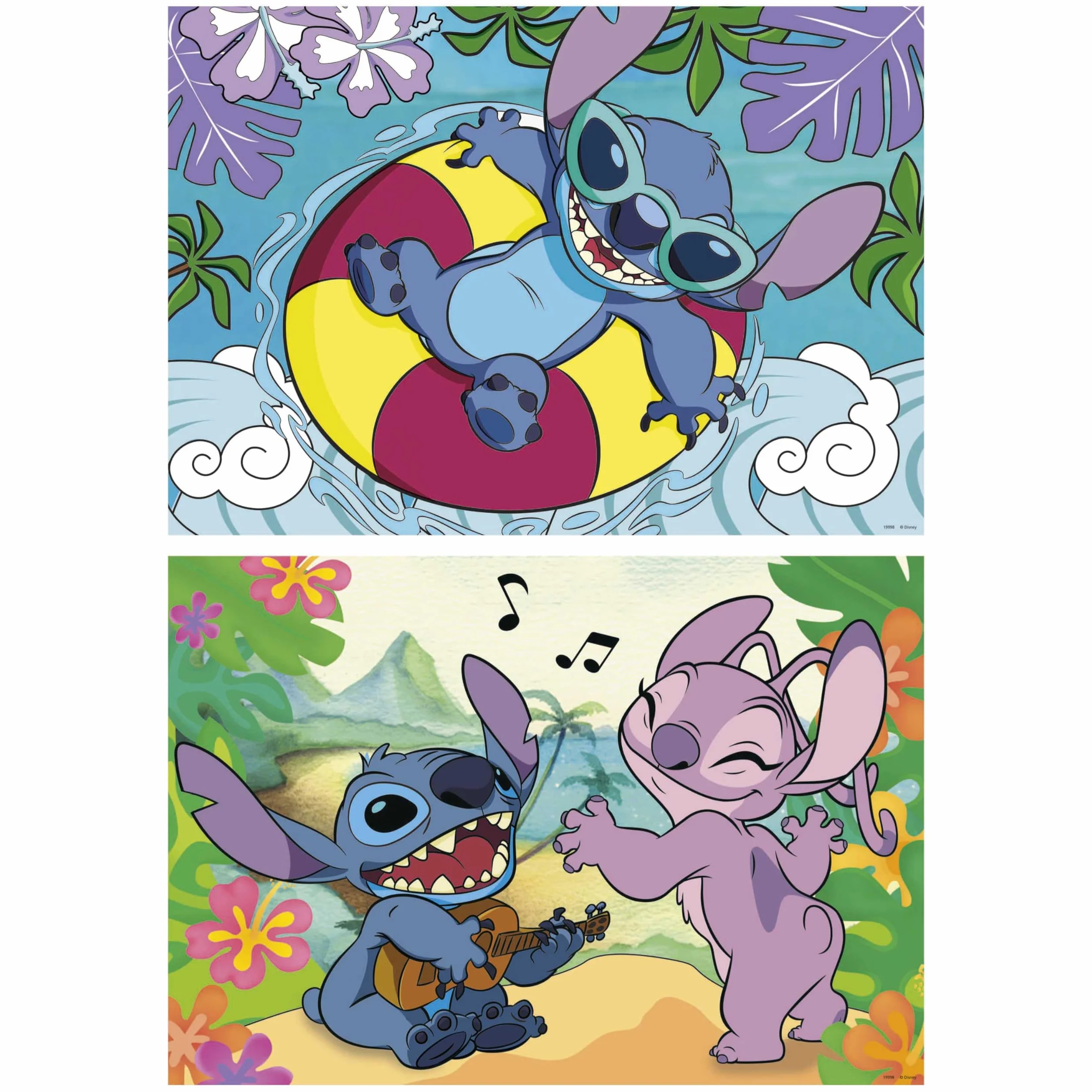 Educa - Disney Stitch | Set de 2 Puzzles Infantiles con 100 Piezas. Medidas: 40 x 28 cm. Recomendados a Partir de 6 años (19998)