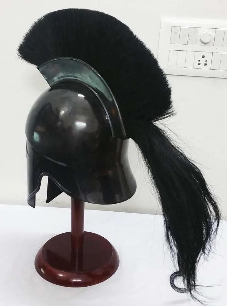 THORINSTRUMENTS Casco griego corintio, casco antiguo medieval armadura caballero espartano réplica casco con soporte libre