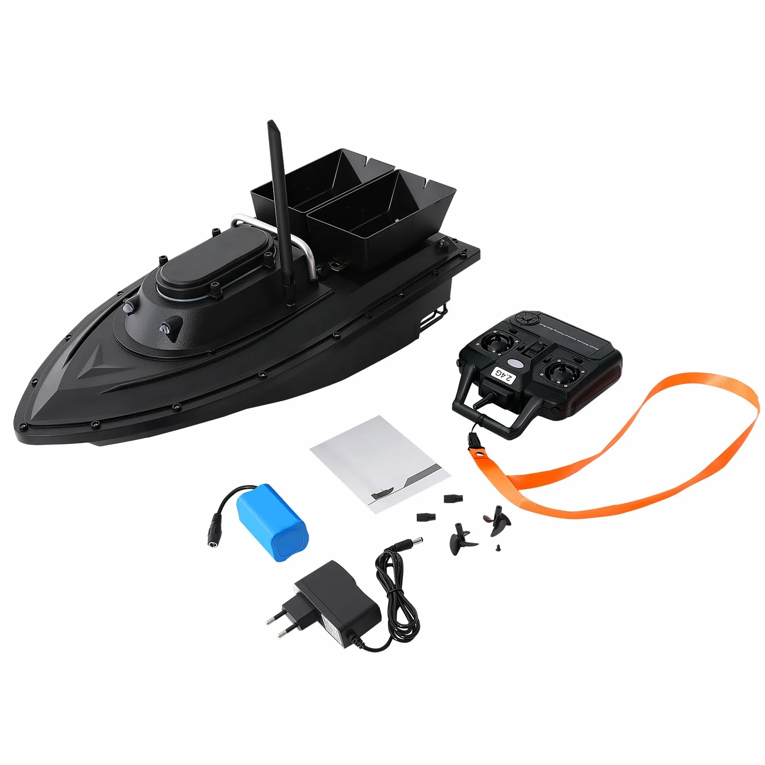 Barco de cebo RC con 2 Hoppers 5200mAh 300M barco arrancador remoto