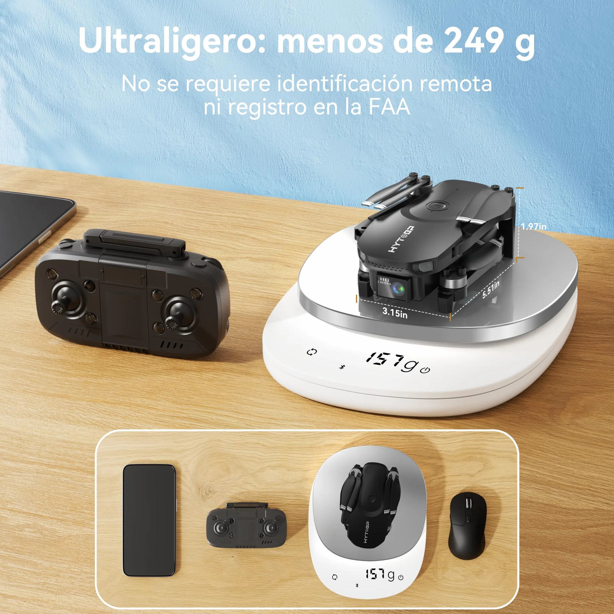 H867 Drones con Cámara 4K para Adultos y Principiantes, Motor Sin Escobillas, 36 Min de Vuelo (2 Baterías), Volteretas 360°, Cuadricóptero RC Plegable(Negro)(Estándar)