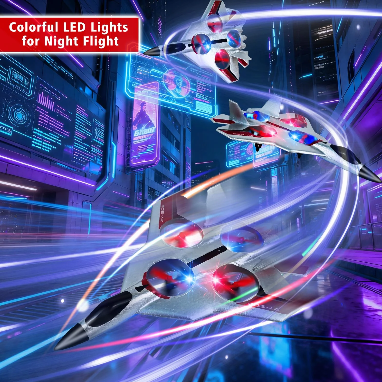 Ulikey Avión Teledirigido, 2.4 GHz Avión de Control Remoto, Aviones de Radiocontrol Niño, Recargabilidad Modelo de Aviones Control Remoto, Aviónes RC Juguete con Luz LED para Principiantes Niños