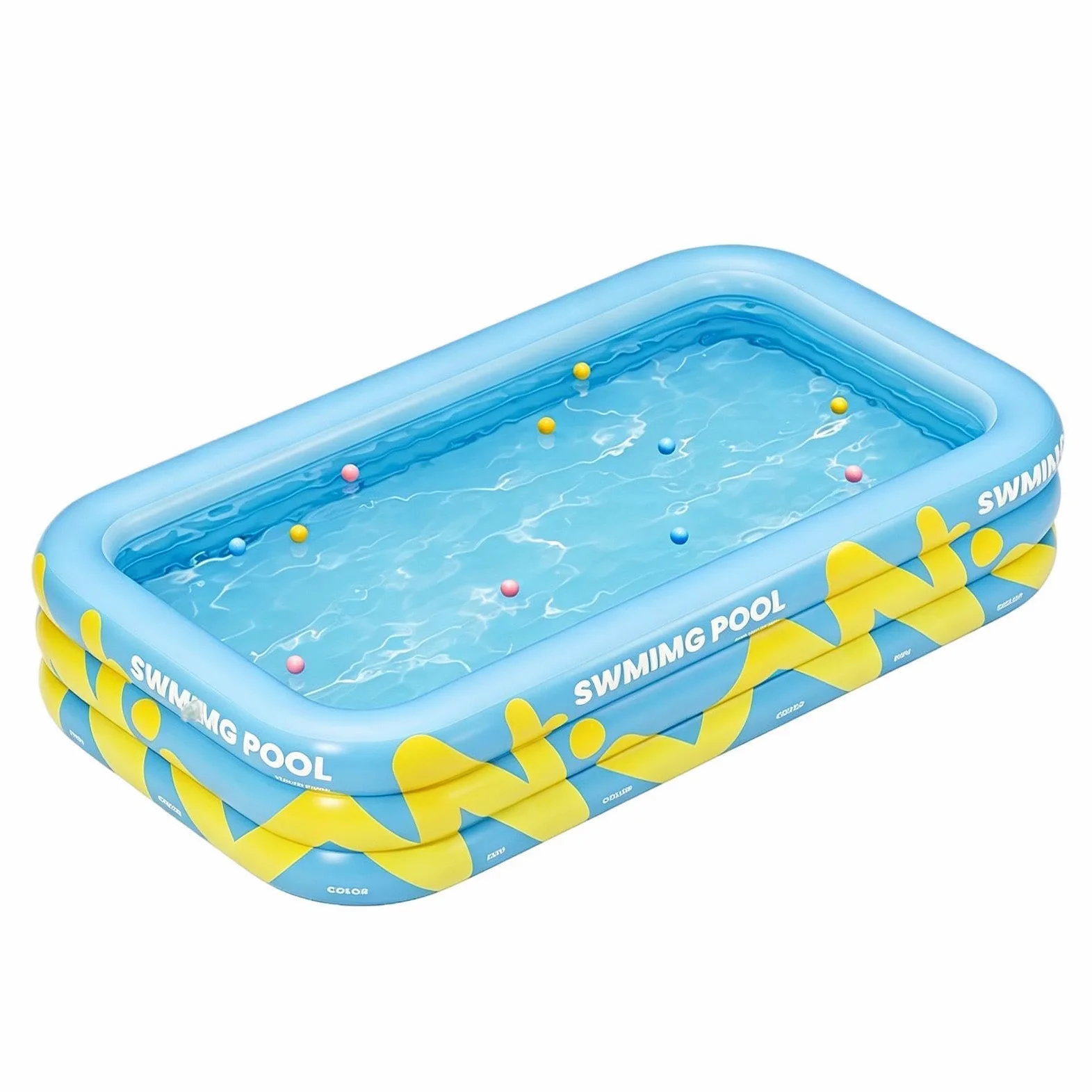 Piscina Hinchable Infantil Juguete Engrosado de 210 por 145 por 56 | Piscina Infantil Para Niños Para Patio, Exterior, Jardín, Patio Trasero, Césped, Parque, , Natación Y