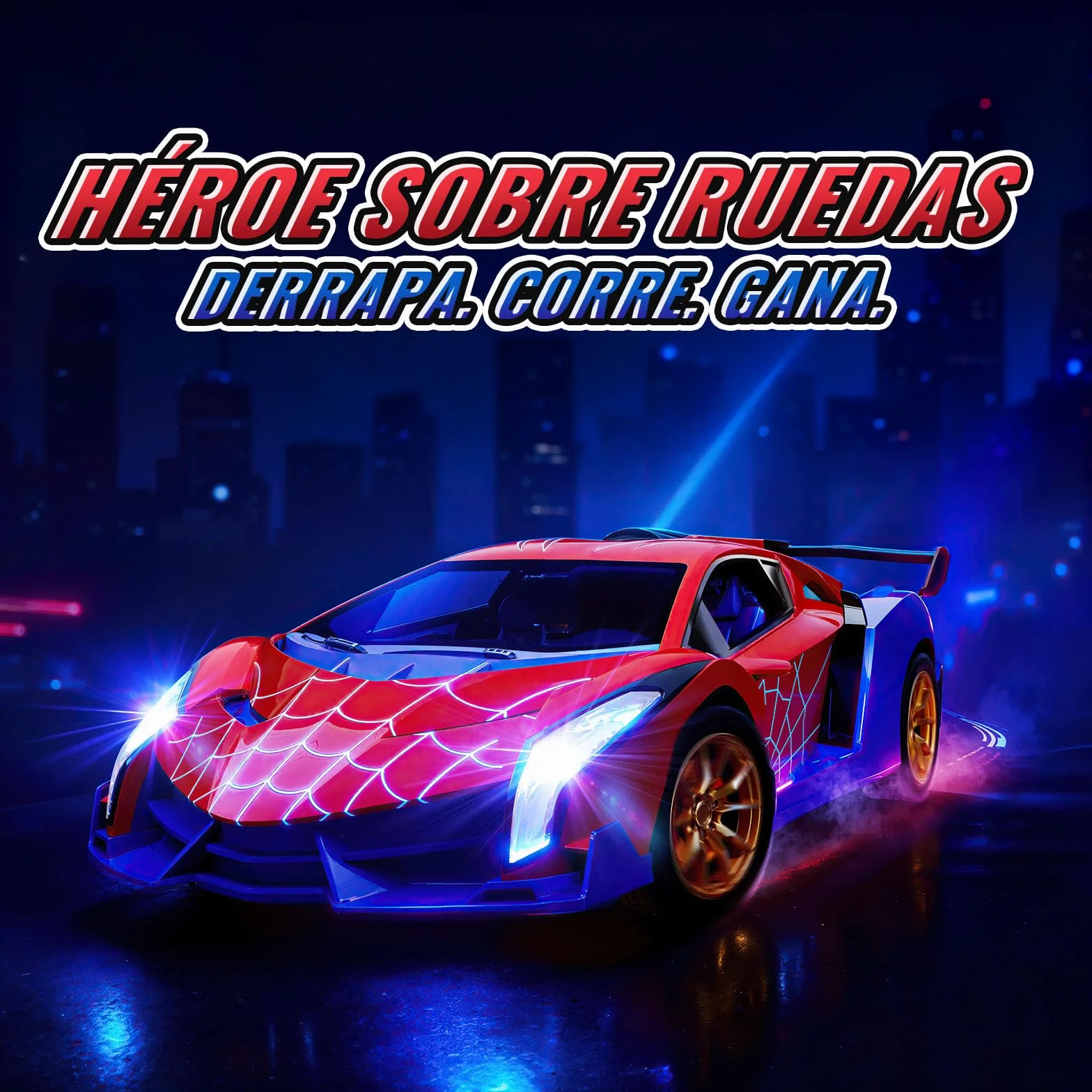 Coche Teledirigido Ojos Araña Luminosos & Diseño Telaraña, Coche Rc Drift Car 1:18, Juguetes Niños 3 4 5 6 7 8 9 10 11 12 Años Regalo para Niño de 3-12 Años Juegos Niños 3-12 Años Cumpleaños Navidad