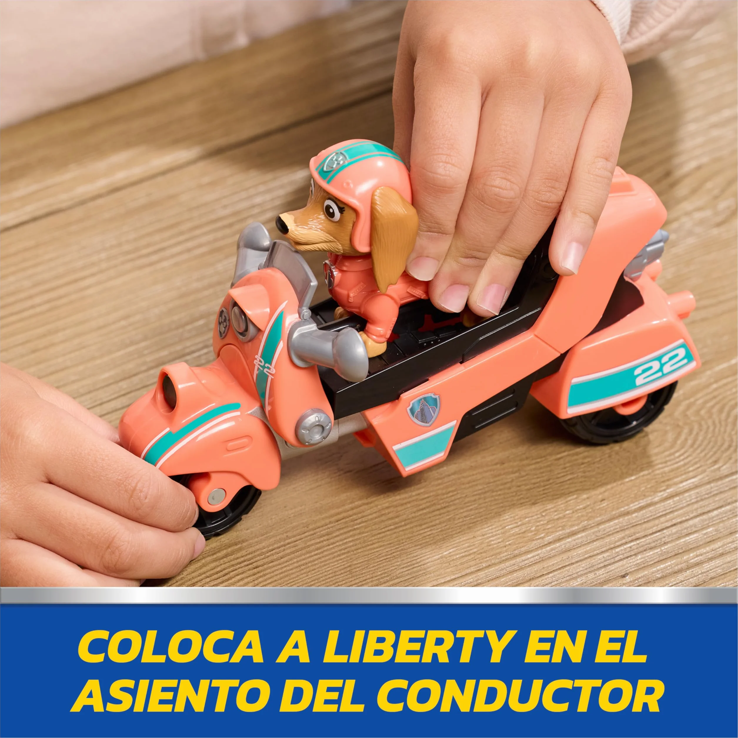 Paw Patrol Patrulla Canina Pack Moto de Rescate y Figura Liberty, Juguetes Plástico Reciclado Regalo Niño 3 años+