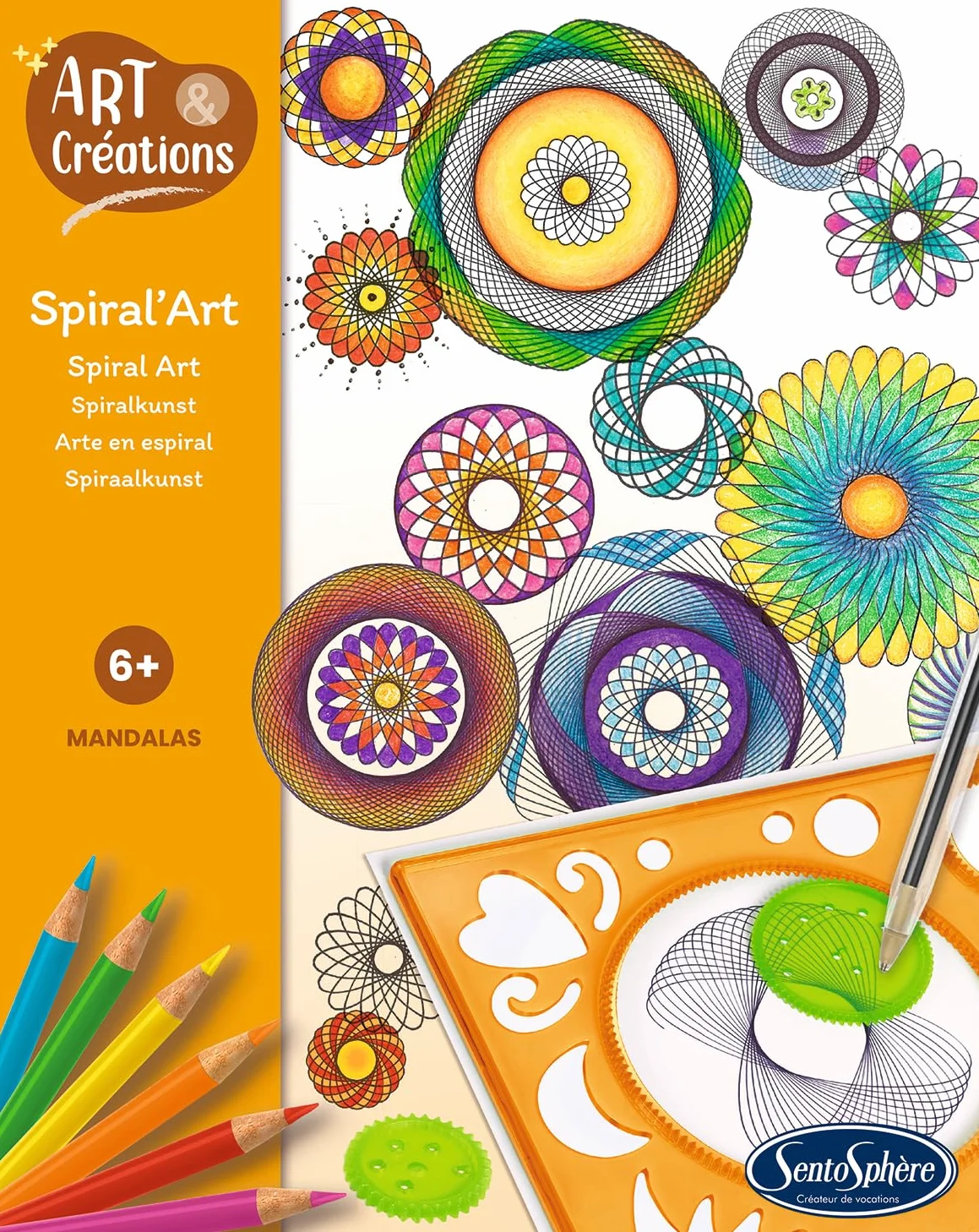 Sentosphere 3920810 - Kit de manualidades en espiral, diseño de mandala, kit creativo para niños y adultos