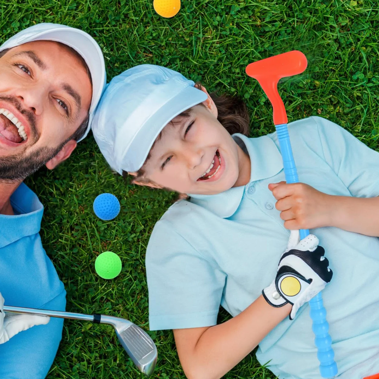 HEMOTON Juego de golf para niños pequeños, maletín de golf para niños, juguete deportivo – Juego de palos de golf para interior y exterior para niños y niñas 2, 3, 4, 5 años
