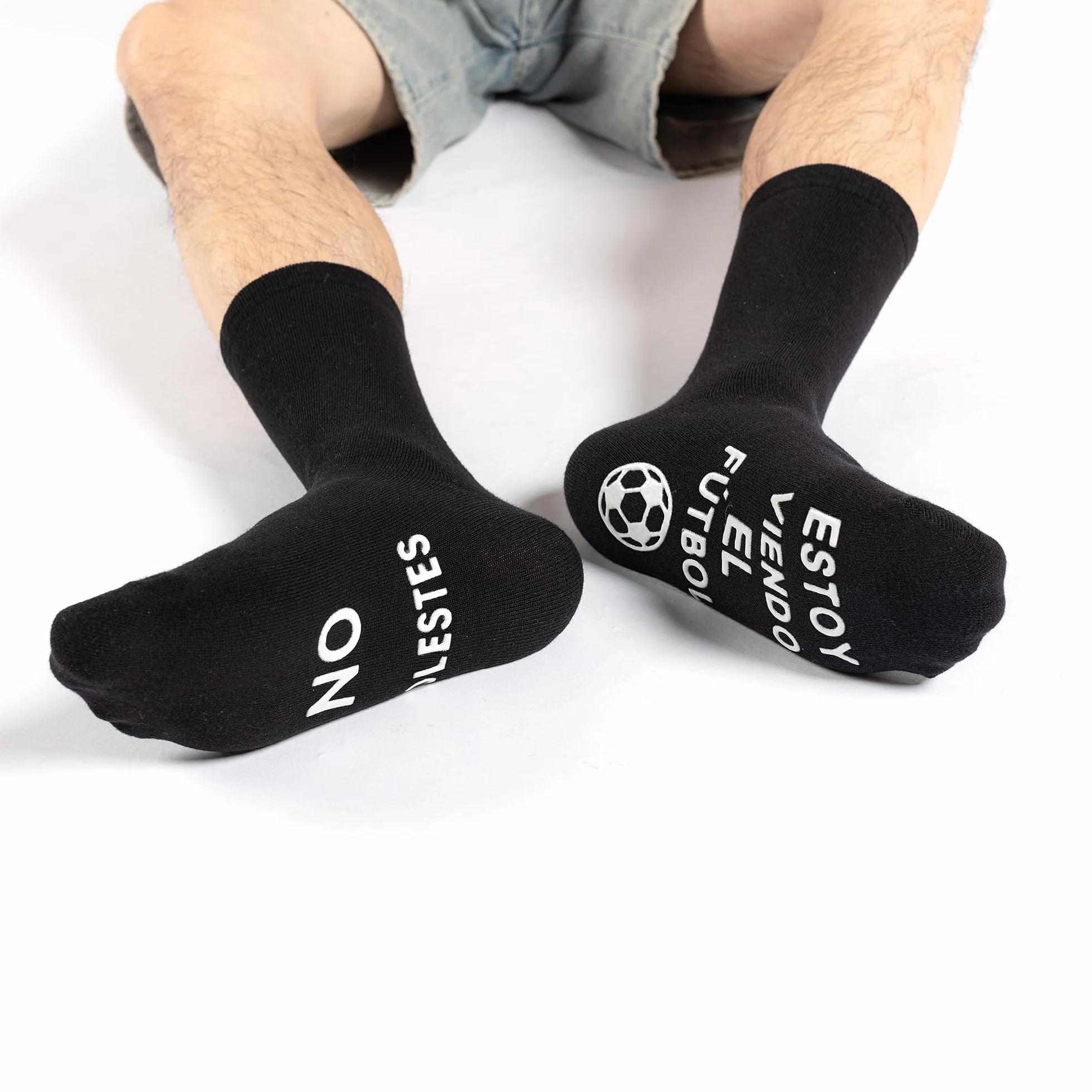 BISOUSOX Calcetines Hombre Algodón 39-46 Antideslizantes Fútbol Regalo