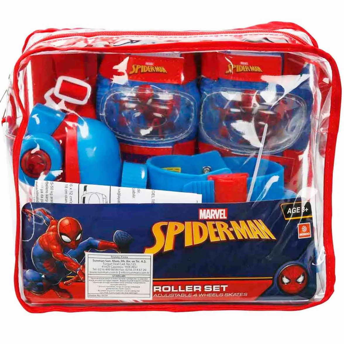 Spiderman Set de Patines Infantiles con Protecciones Talla 22 a 29 Mondo MD-18390