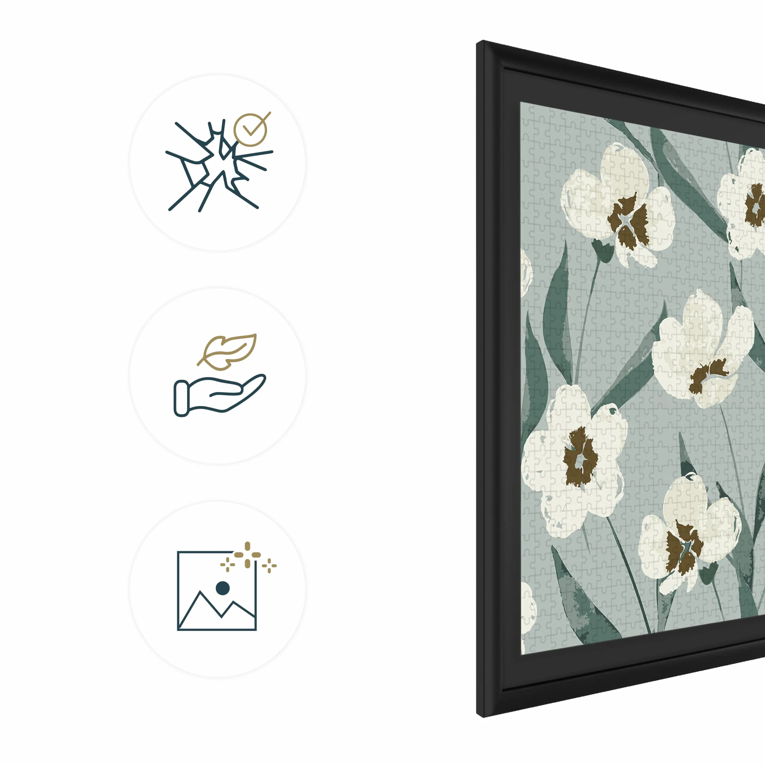 MCS Puzzle Frame 51x68,5 cm Marco Negro Para Rompecabezas Terminados, Montado Vertical y Horizontal Para Colgar en la Pared, Cuadro Grande Para la Exhibición y Preservacion de Rompecabezas (Pack de 1)