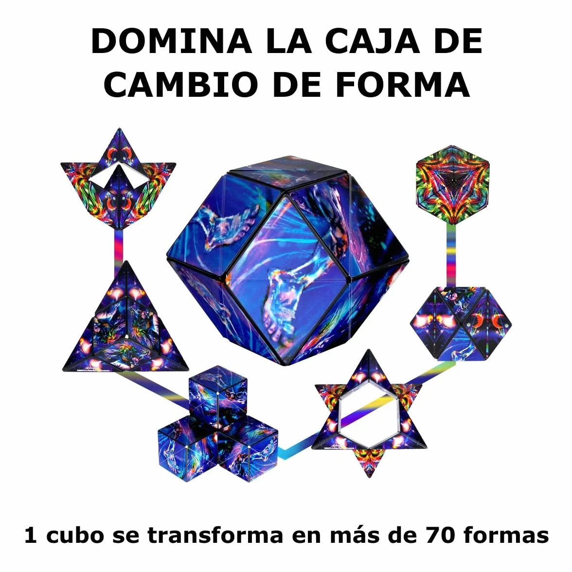 Shashibo Transformable Cube Stress Relief Patented 36 Rare Earth Magnets 100+ Shapes Cosmic Surfer