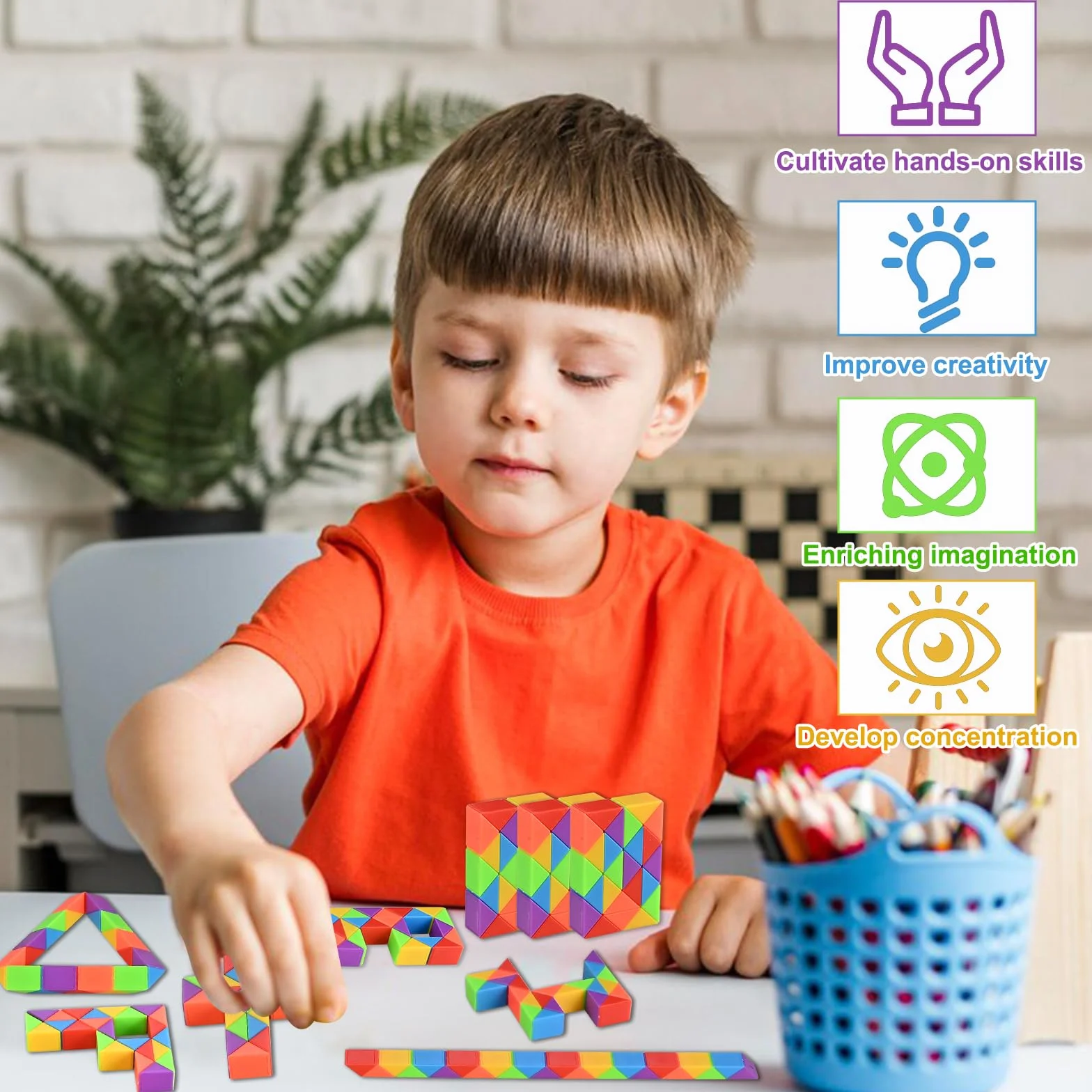 GOLDGE 15 paquetes de mini serpiente mágica de colores, 24 bloques Twistable arco iris cubo rompecabezas, gadgets cumpleaños para niños, creativos regalos de fin de fiesta de cumpleaños.