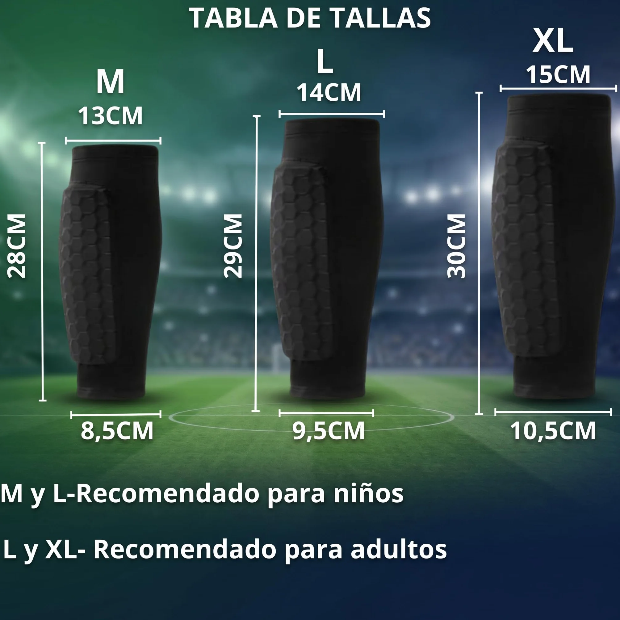 Espinilleras Futbol Calcetines con Protector Integrado para niño y Adulto