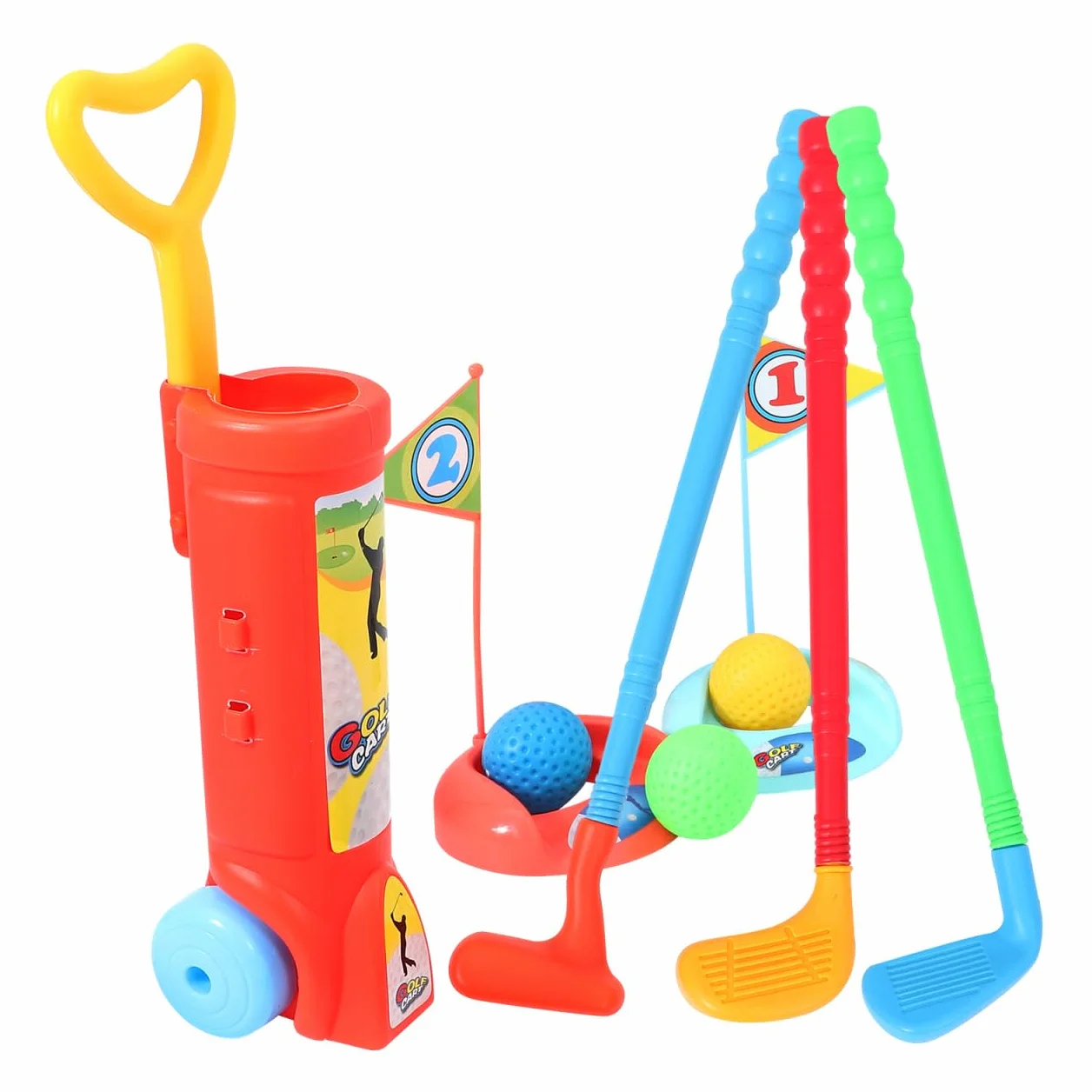 HEMOTON Juego de golf para niños pequeños, maletín de golf para niños, juguete deportivo – Juego de palos de golf para interior y exterior para niños y niñas 2, 3, 4, 5 años