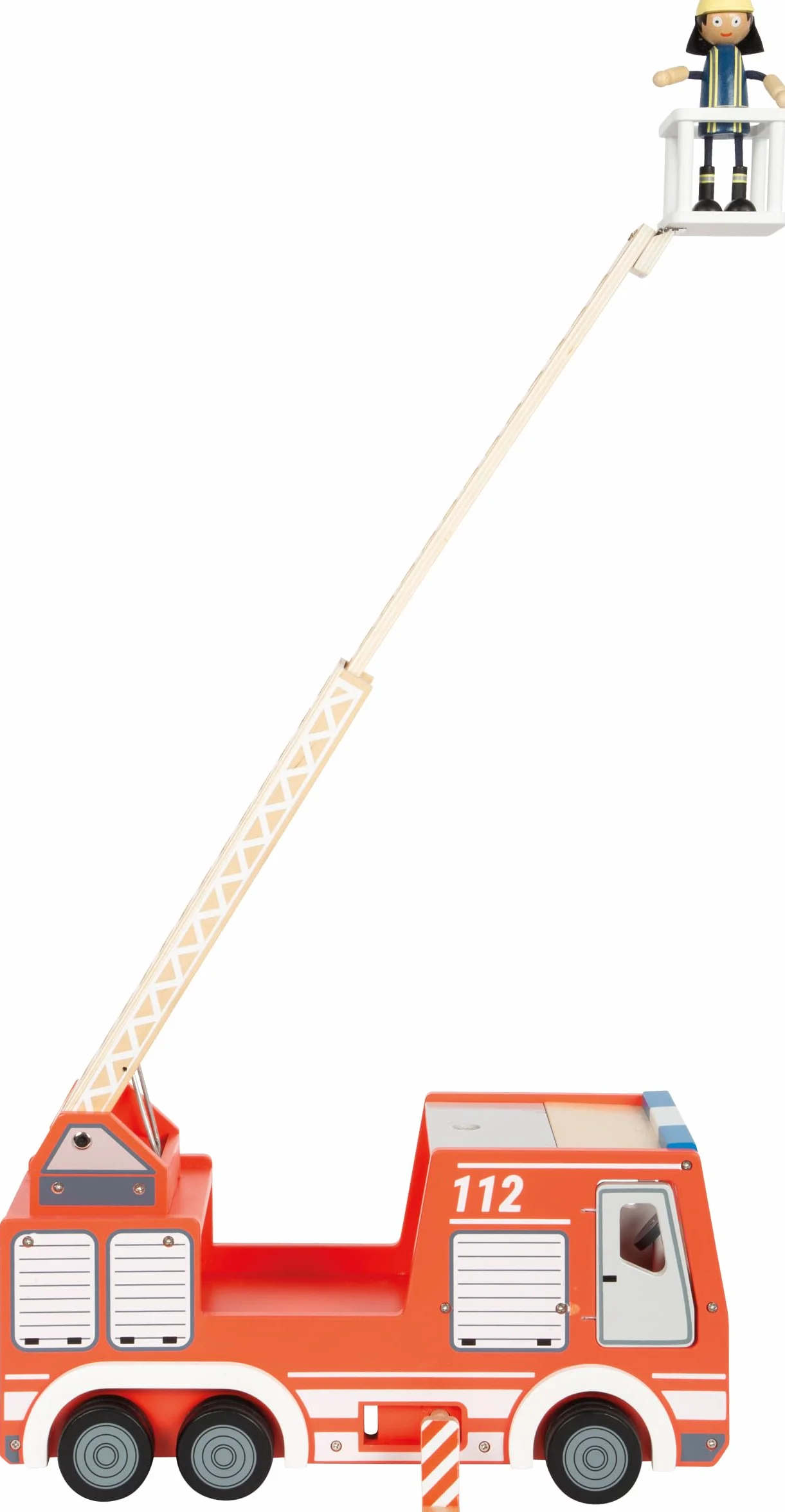 small foot Coche de Bomberos, Madera, con Escalera giratoria, Manguera, Acc. Juego Bomberos, a Partir 3 años, 12657