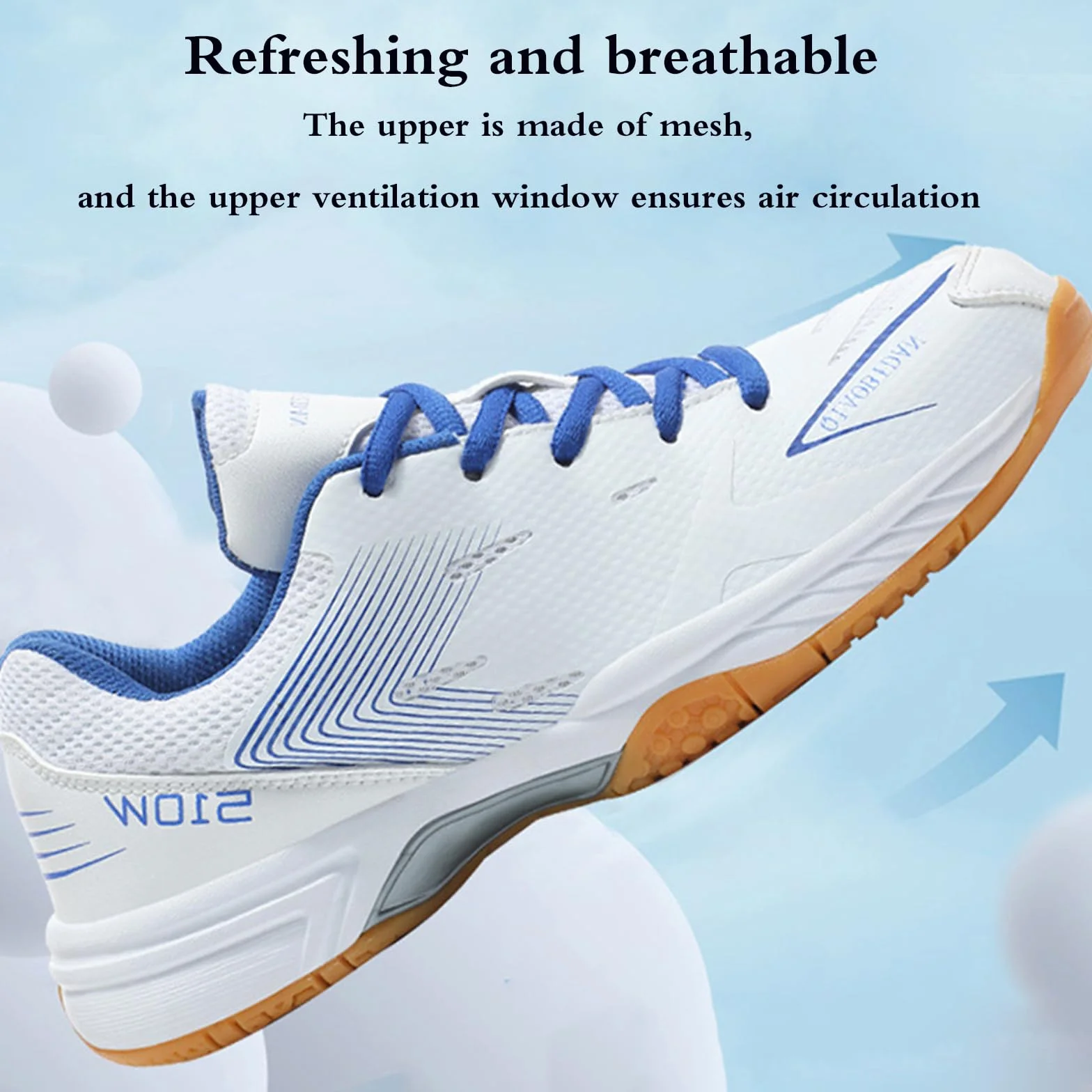 Zapatillas de Tenis de Mesa Hombre Antideslizantes Transpirables para Entrenamiento