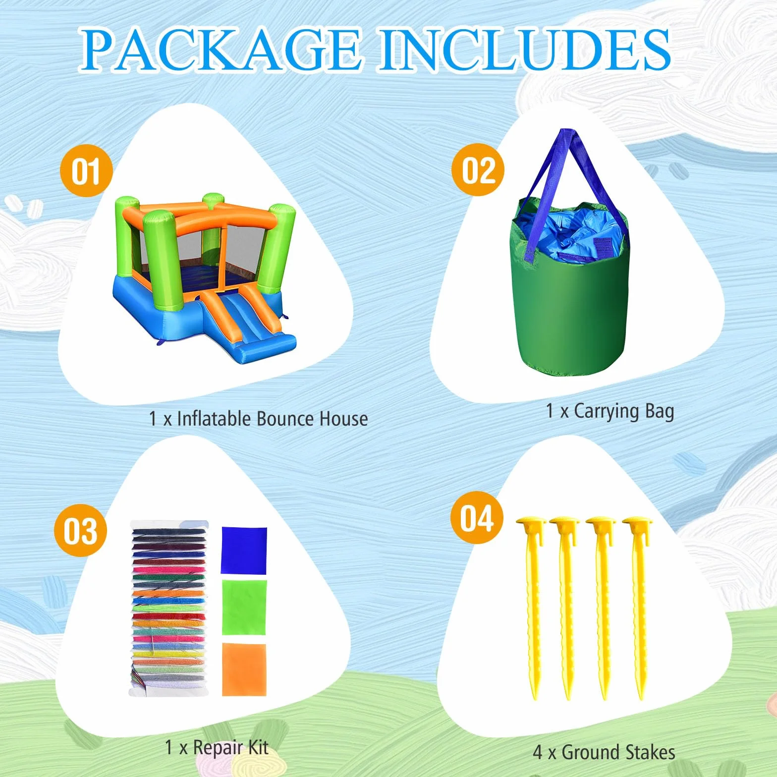 LIFEZEAL Castillo Hinchable, Castillo Hinchable con tobogán, Zona de Salto, Apto para Interior y Exterior, para niños de 3 a 10 años (sin soplador)
