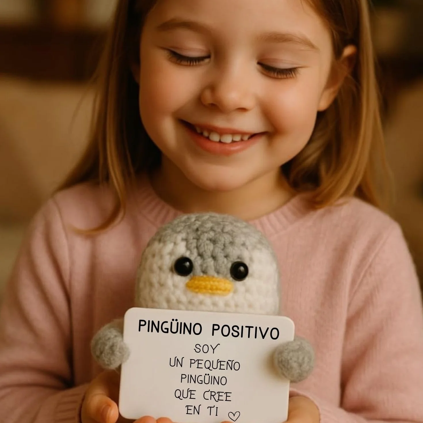 Pingüino Positivo Peluche Divertido Regalo Original Fiesta Infantil Adolescente Cumpleaños Niño Niña