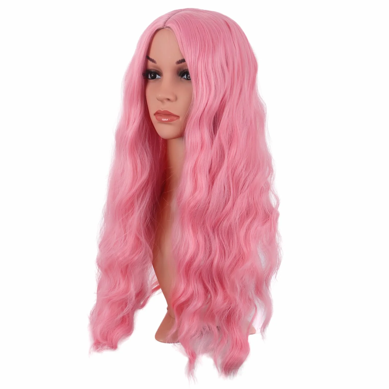 MapofBeauty 28 Pulgada Peluca Sintética Ondulada Rizo Middle Part Para Cosplay