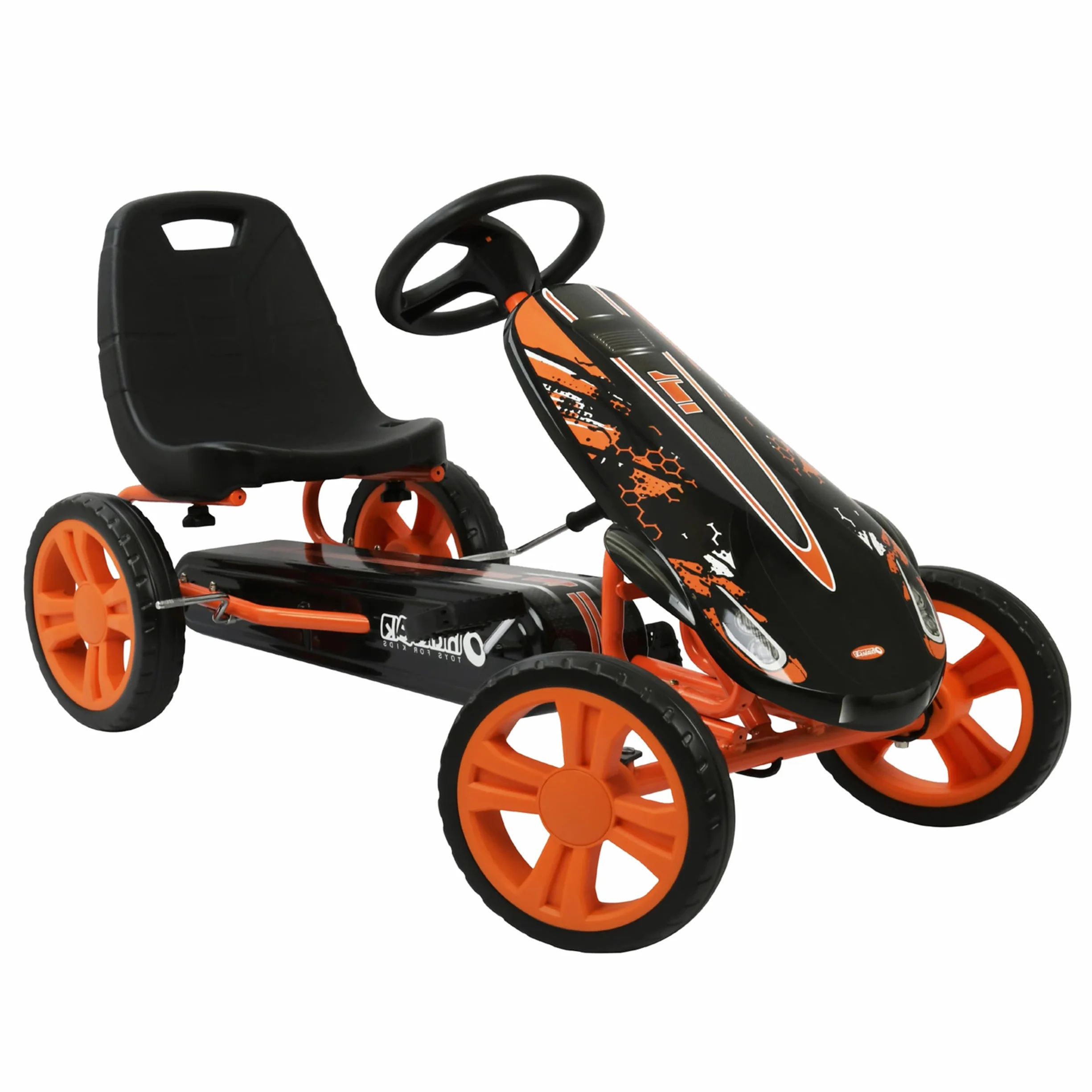 hauck Speedster Kart Pedales para Niños, Go Kart desde 4 años hasta 50 kg, Freno de Mano, Asiento Ajustable en 3 Posiciones, Marco de Acero
