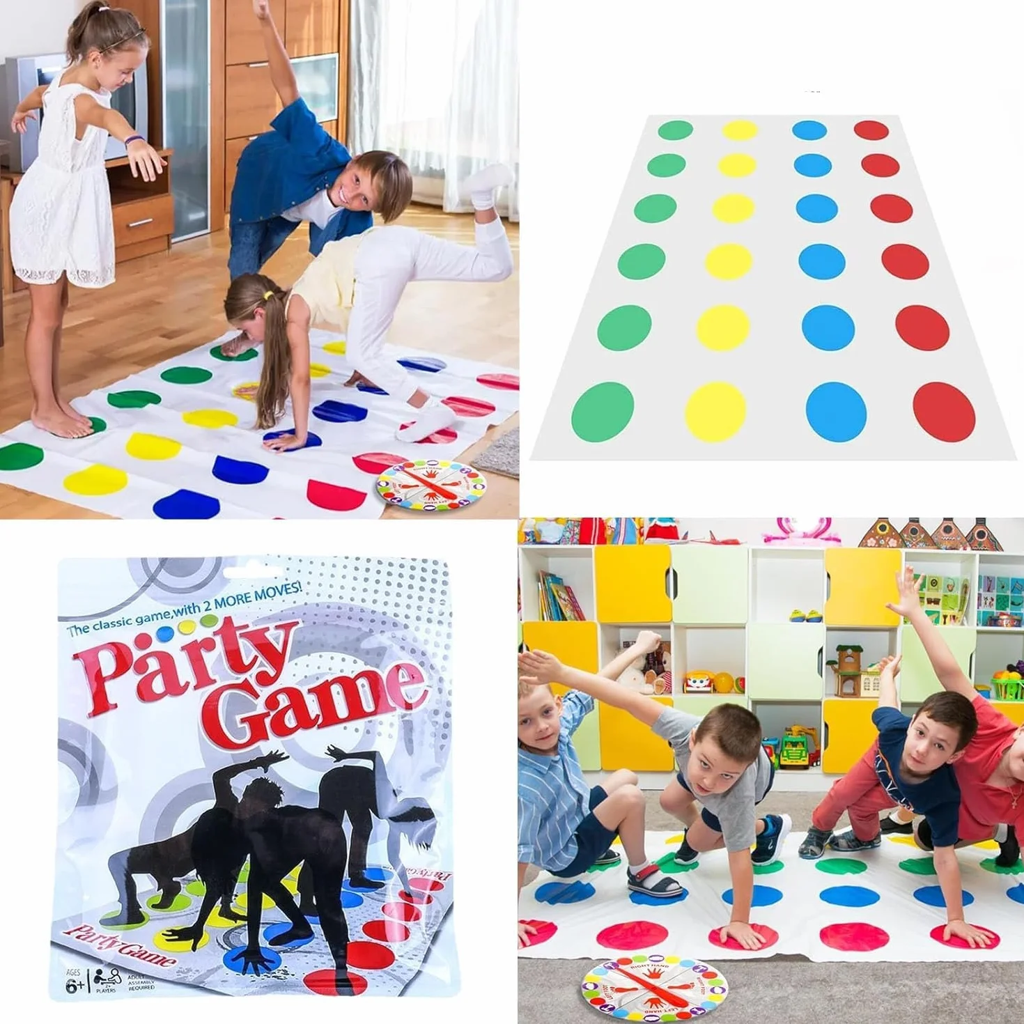 Twister también Conocido como Twisty de Movimiento Interactivo con Alfombra es un de Piso y de Habilidad en Equipo Ideal para Toda la Familia Fiestas de cumpleaños y reuniones