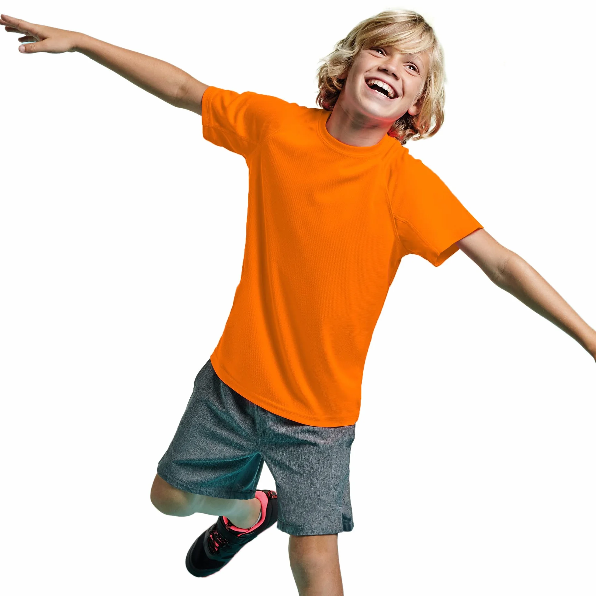 Camiseta Técnica Manga Corta Deporte para Niños - Camiseta Deportiva Dry Flexible Ligera
