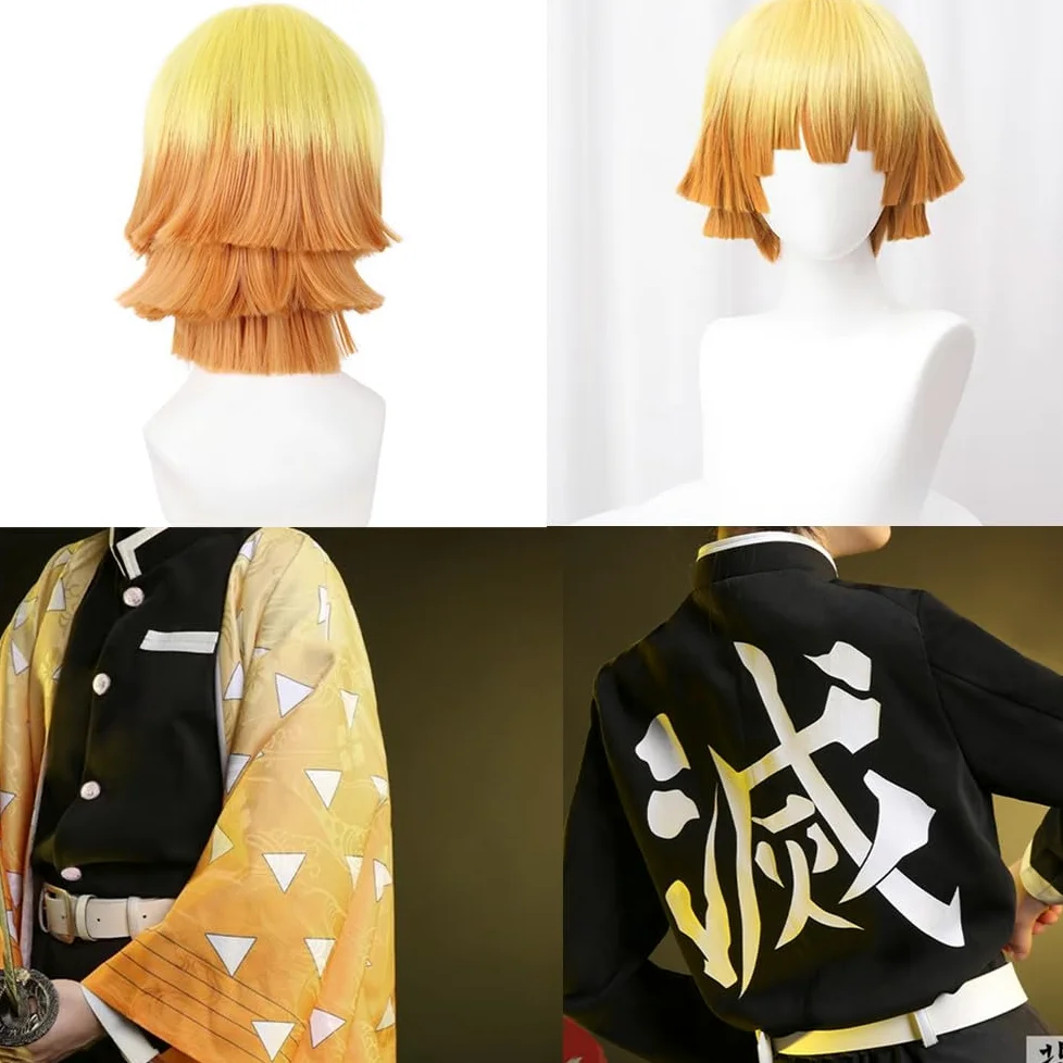 Disfraz de anime para hombre, talla de EE. UU., capa naranja, traje de fiesta