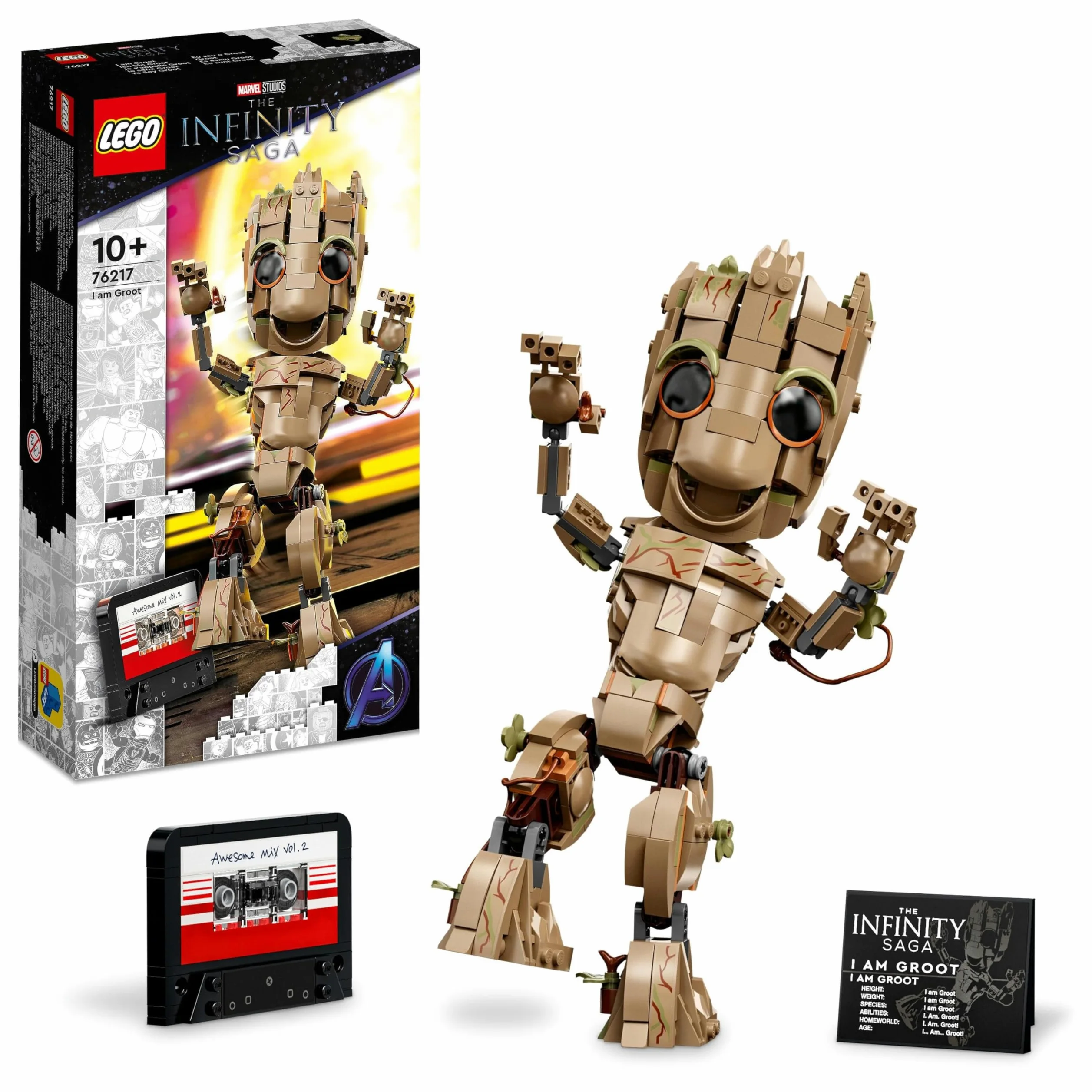 LEGO Marvel Yo Soy Groot, Figura de Decoración para Construir, Juguete de Construcción, Regalo de Guardianes de la Galaxia 2 para Niños, Niñas de 10 Años o Más y Fans de los Vengadores 76217