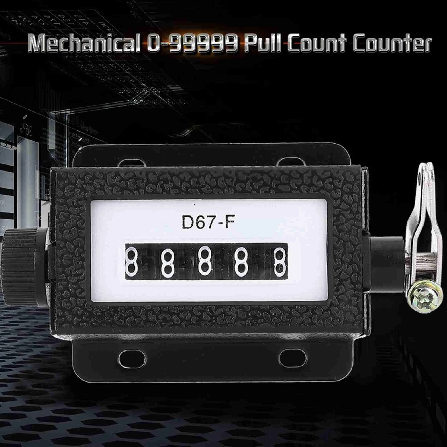 Contador de 5 Dígitos Manual Reiniciable Negro