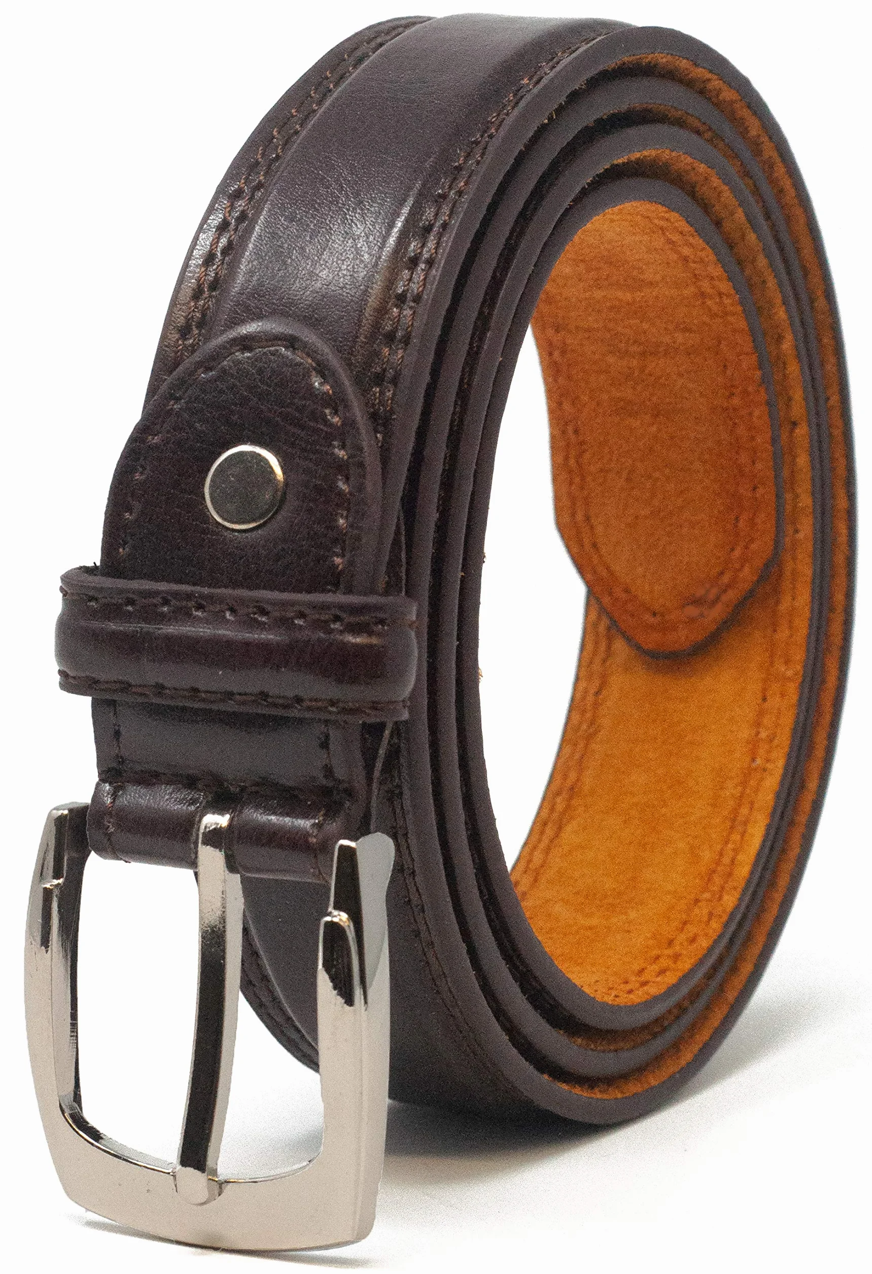 Cinturón para niños Ossi forrado en piel 28 mm negro marrón beige