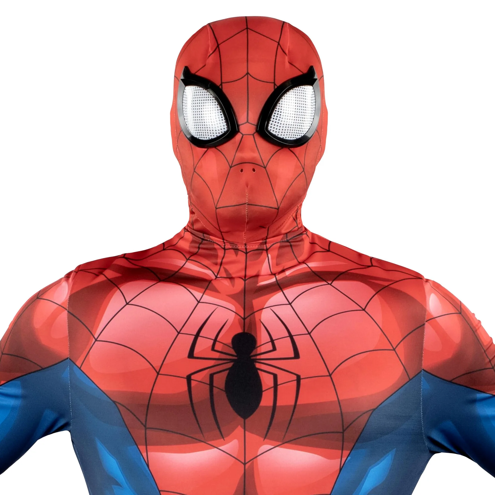 MARVEL Spider-Man Disfraz oficial para adulto tipo Zentai para Halloween, traje ceñido de cuerpo completo de elastano elástico con cremalleras ocultas y aberturas en las muñecas