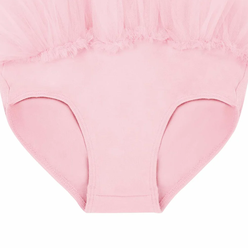 Bezioner Maillot de Danza Tutú Vestido de Ballet Algodón Manga Corta para Niña